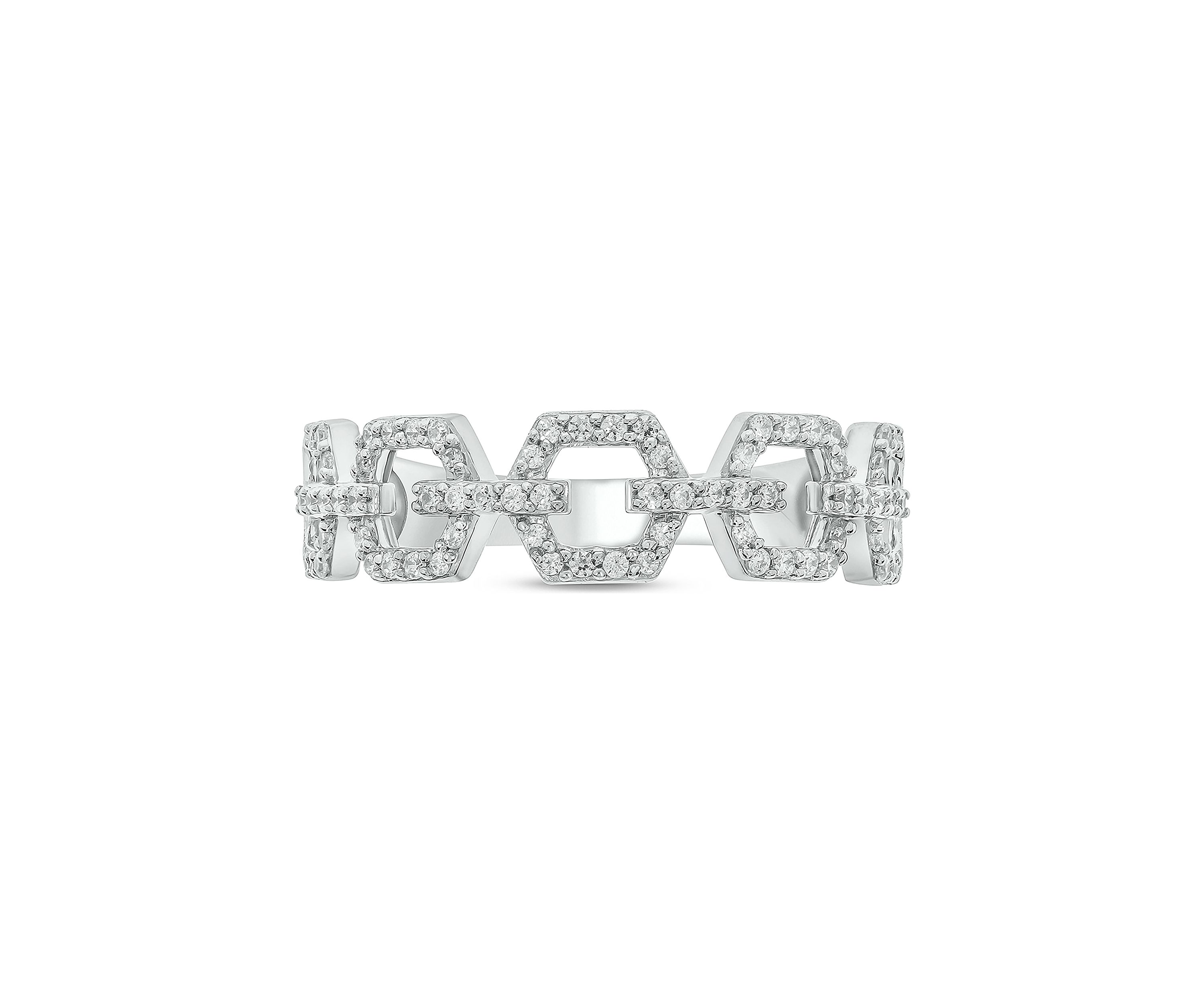1/4 ct. t.w. Diamond Cuban Band Ring in 925 Sterling Silver