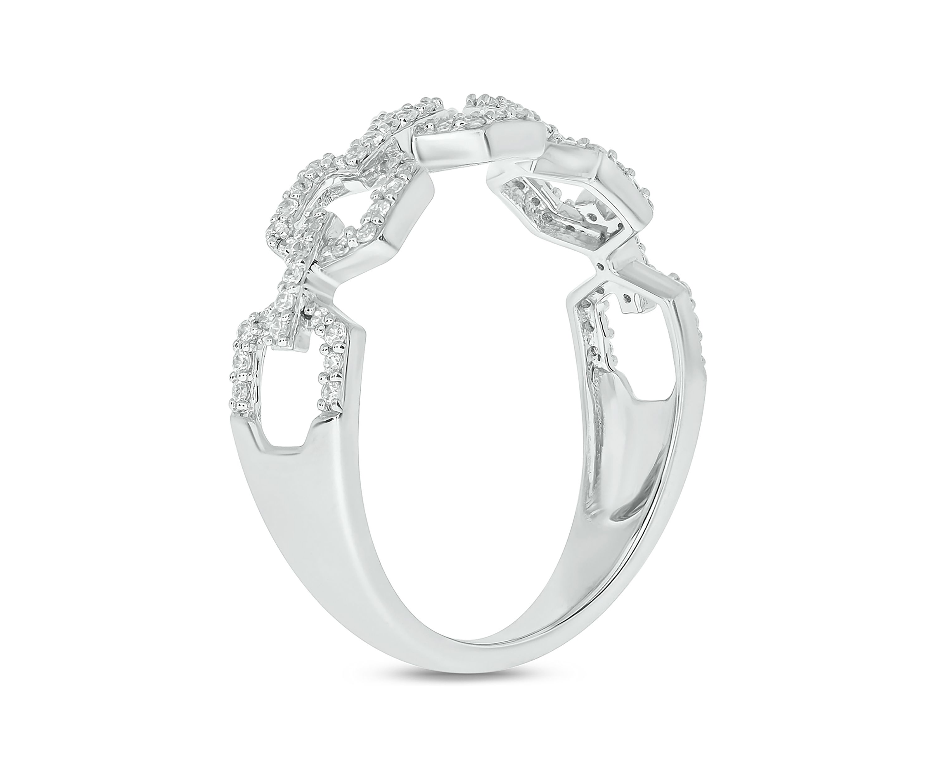 1/4 ct. t.w. Diamond Cuban Band Ring in 925 Sterling Silver