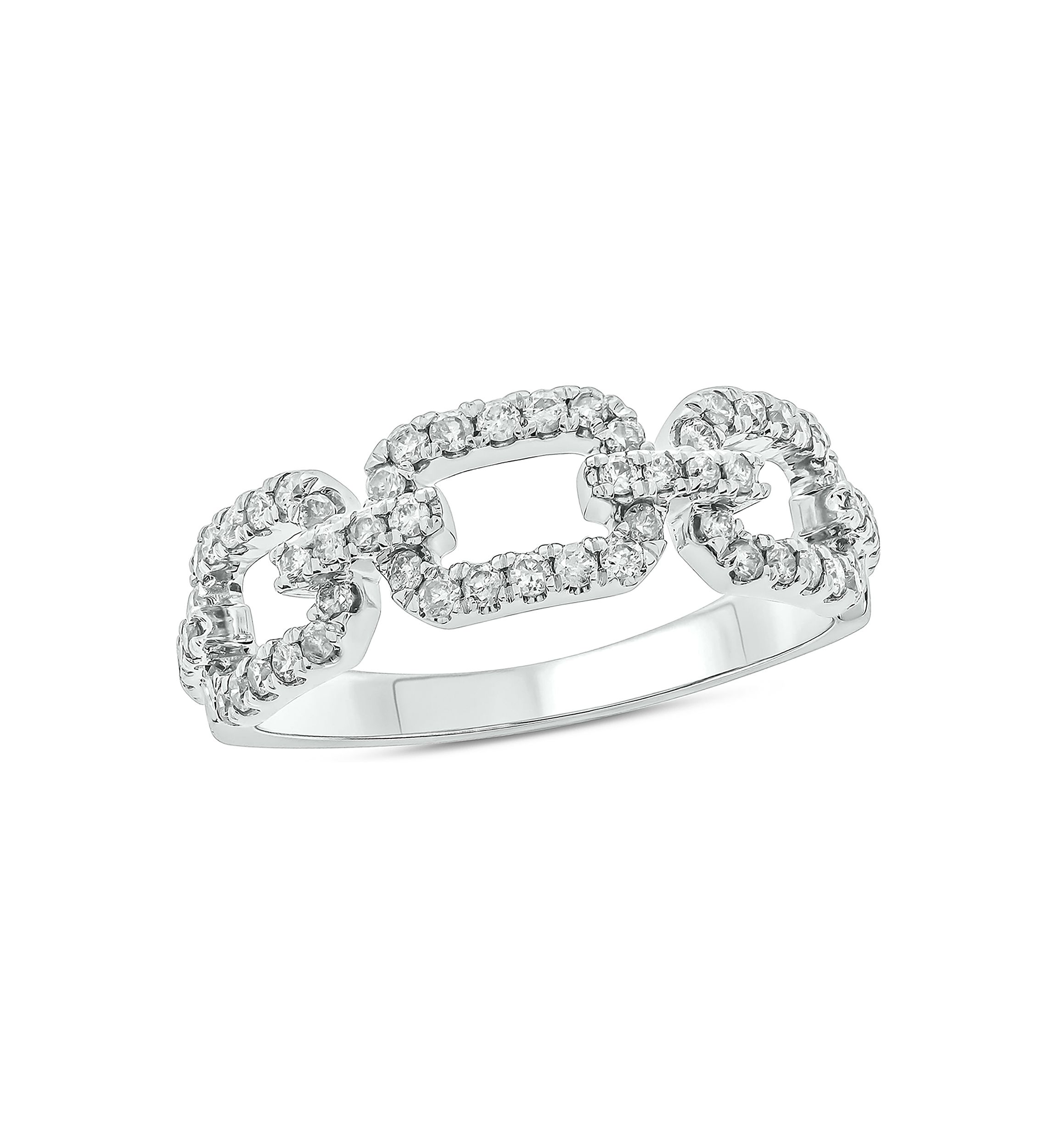 1/2 ct. t.w. Diamond Cuban Band Ring in 925 Sterling Silver