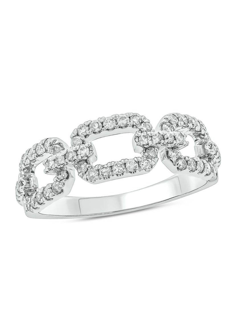 1/2 ct. t.w. Diamond Cuban Band Ring in 925 Sterling Silver
