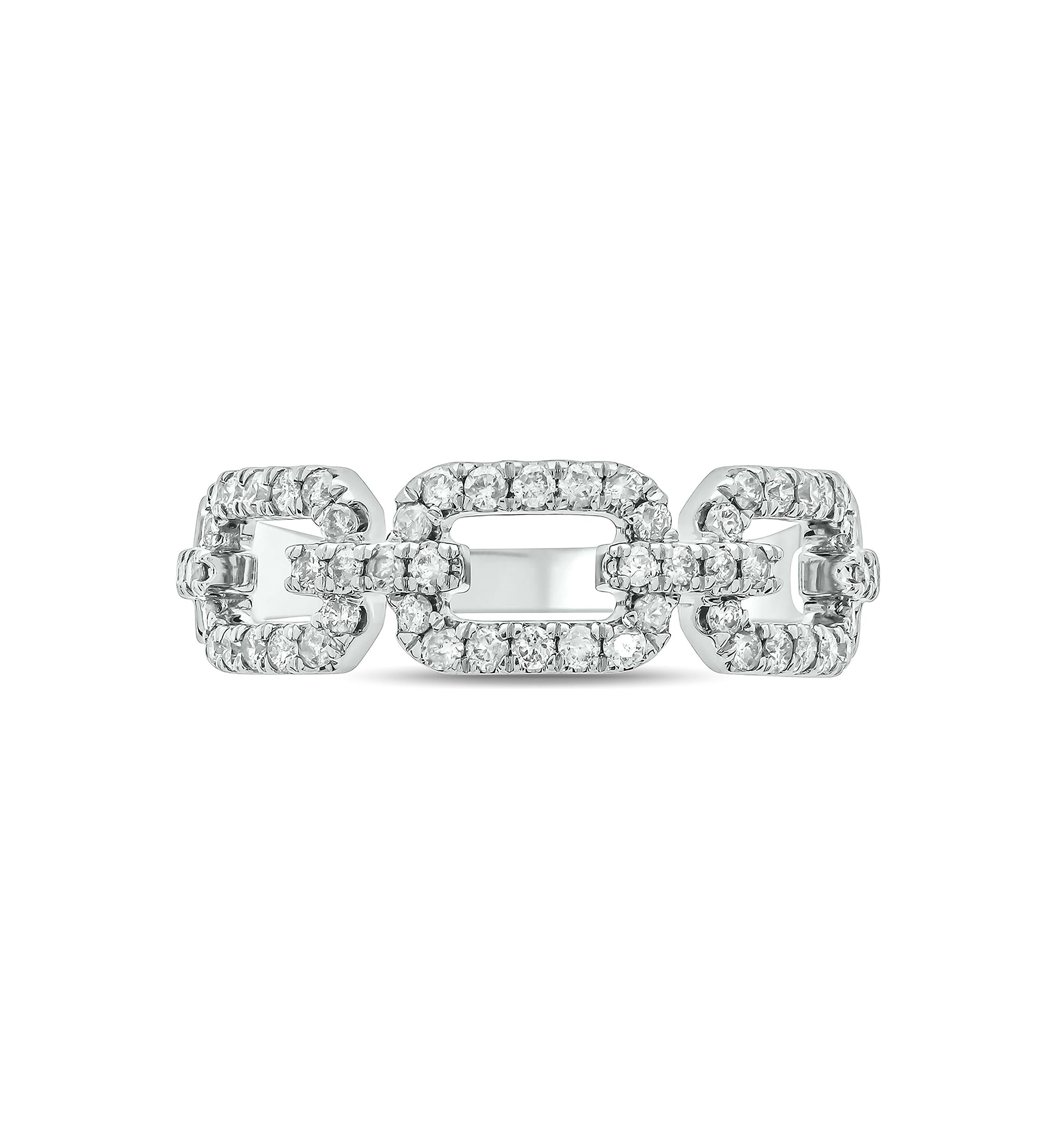1/2 ct. t.w. Diamond Cuban Band Ring in 925 Sterling Silver