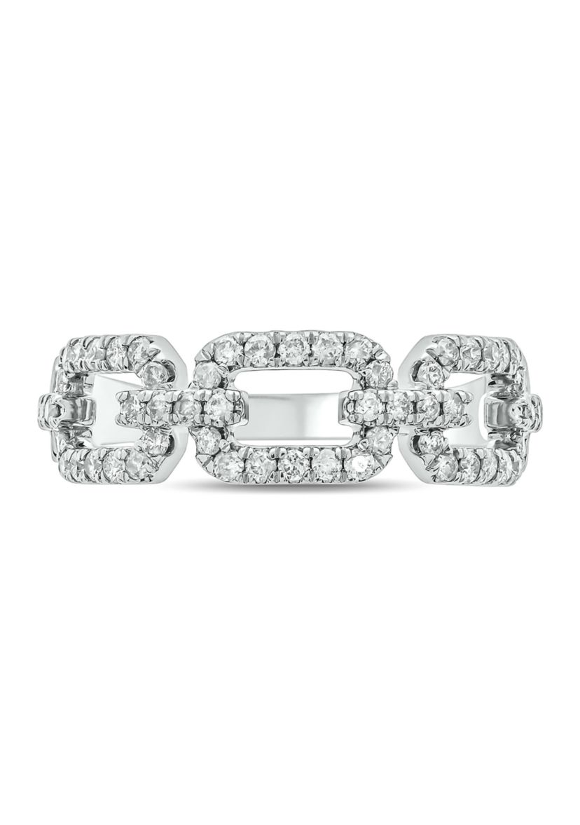 1/2 ct. t.w. Diamond Cuban Band Ring in 925 Sterling Silver