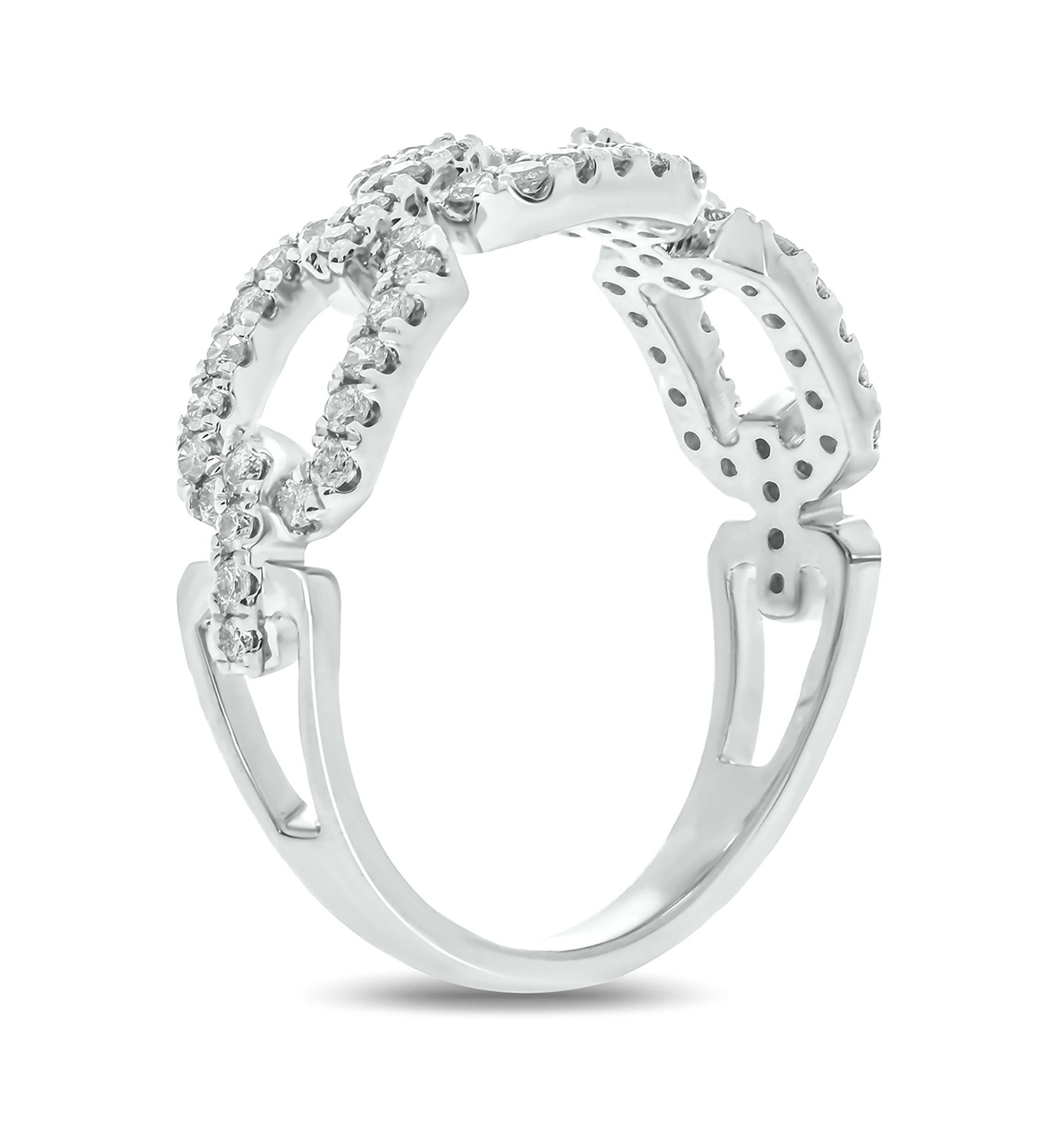 1/2 ct. t.w. Diamond Cuban Band Ring in 925 Sterling Silver