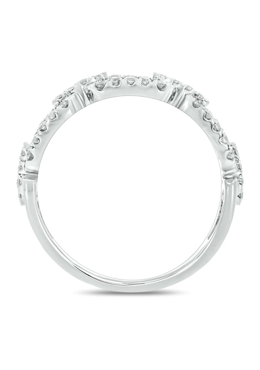 1/2 ct. t.w. Diamond Cuban Band Ring in 925 Sterling Silver