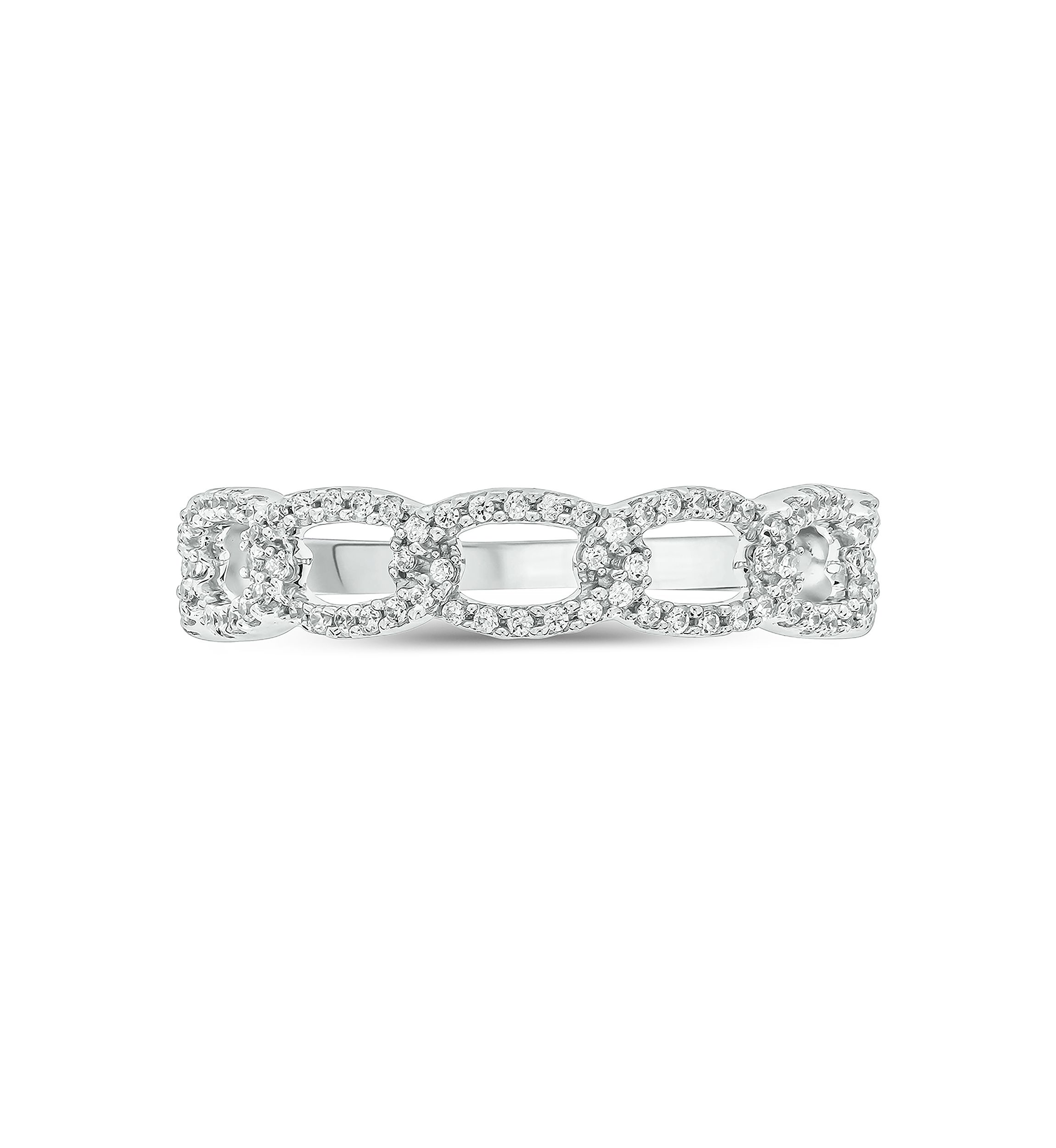 1/5 ct. t.w. Diamond Cuban Band Ring in Sterling Silver