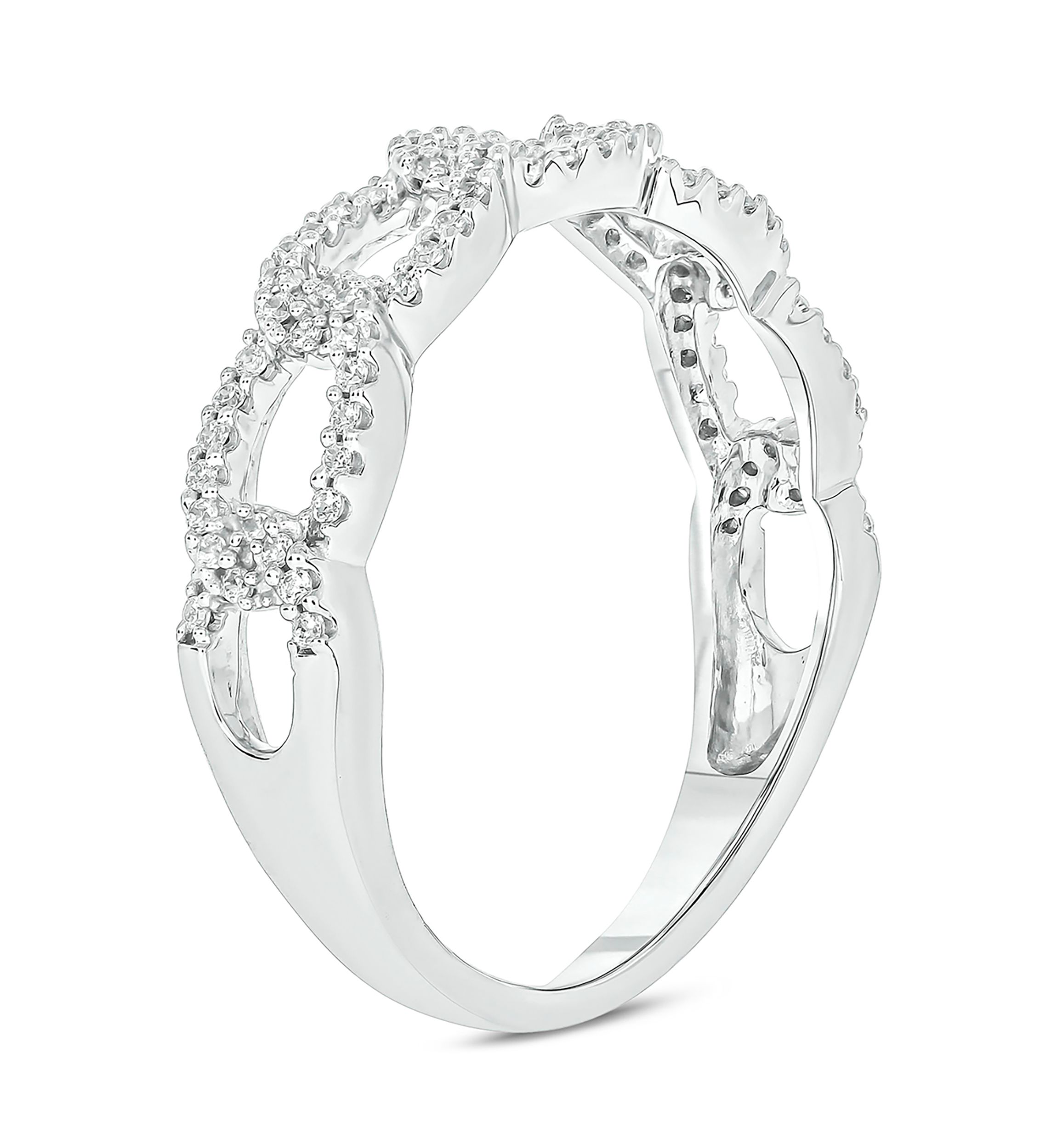 1/5 ct. t.w. Diamond Cuban Band Ring in Sterling Silver