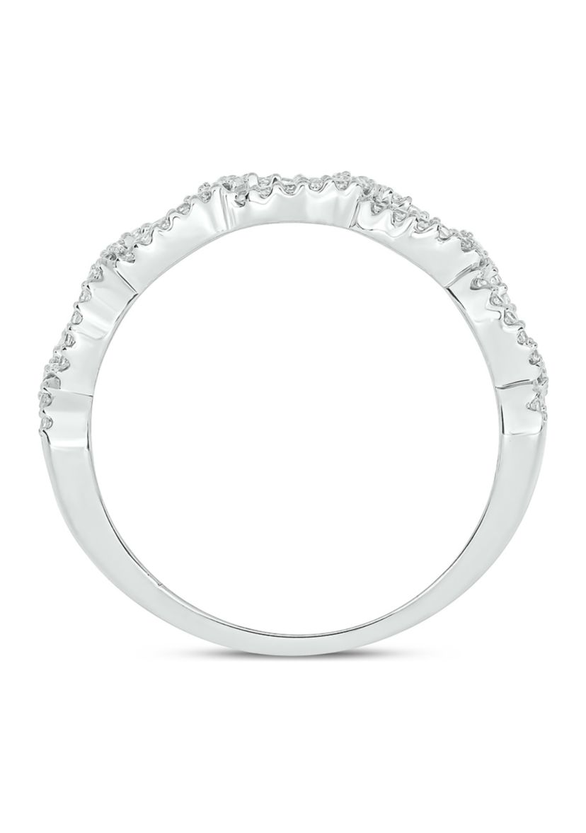 1/5 ct. t.w. Diamond Cuban Band Ring in Sterling Silver