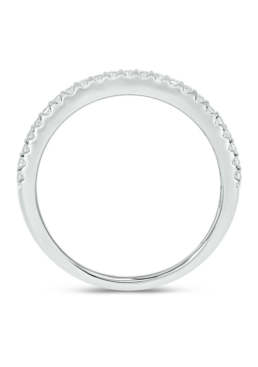 1/5 ct. t.w. Diamond Cuban Band Ring in Sterling Silver