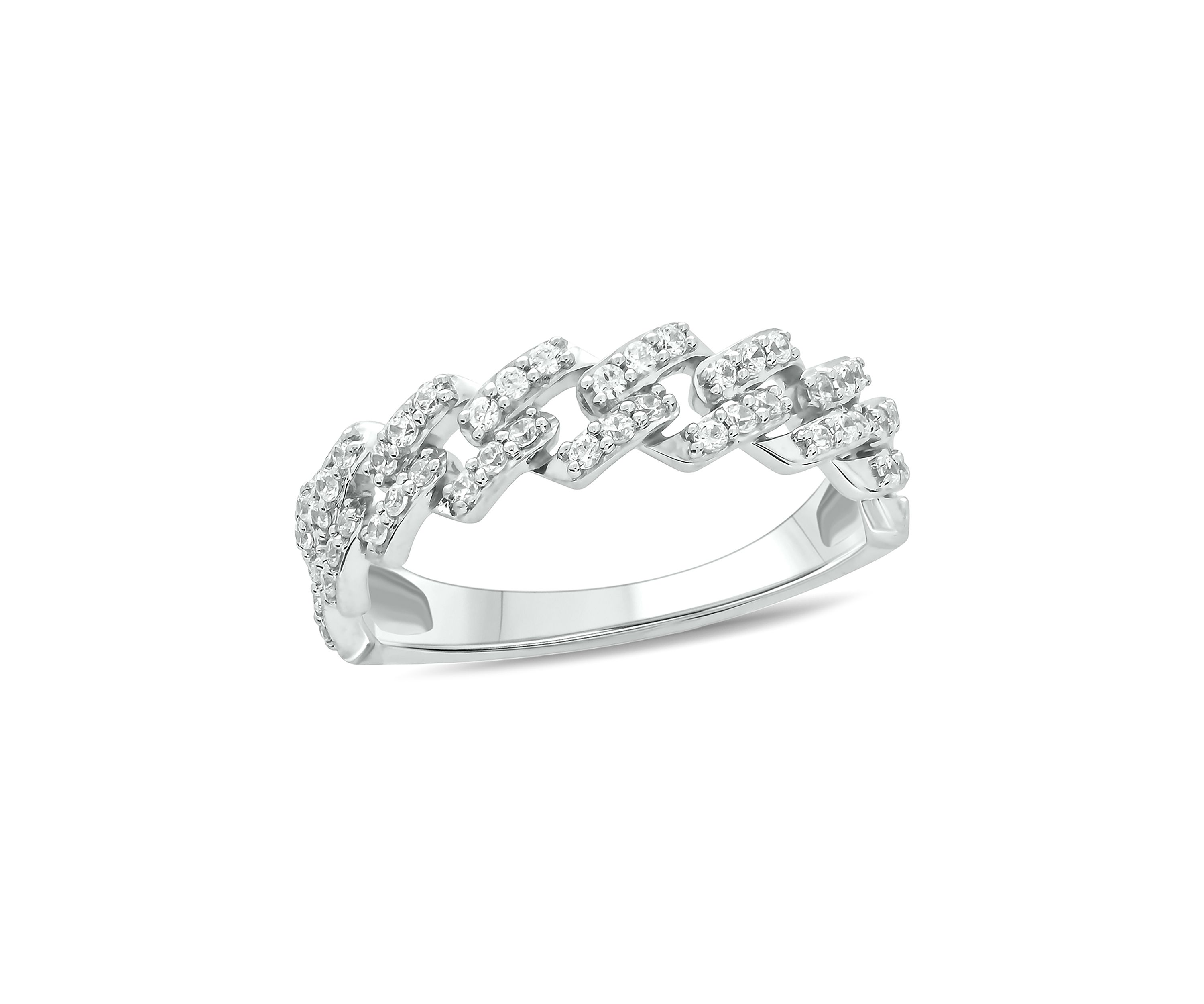 1/3 ct. t.w. Diamond Cuban Band Ring in Sterling Silver