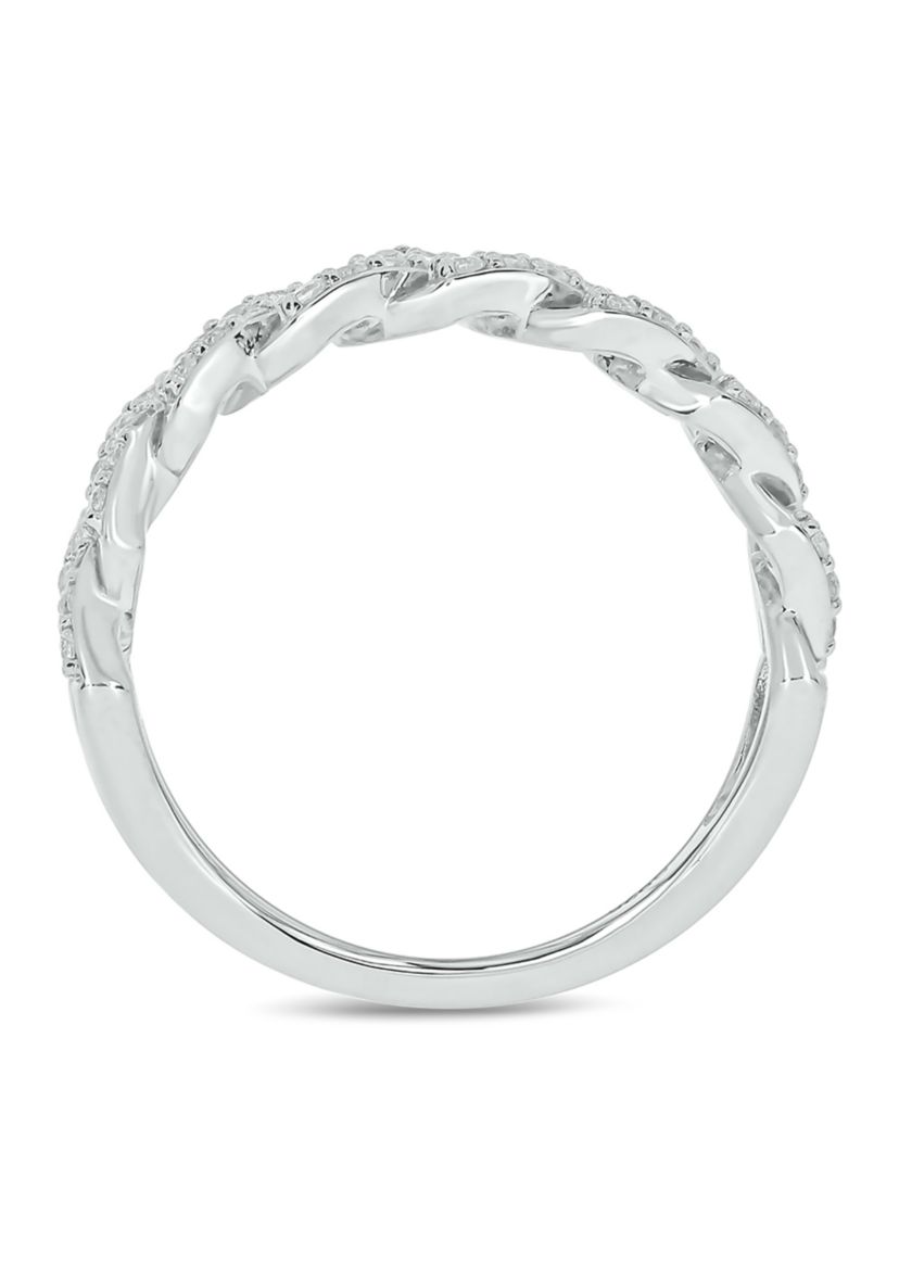 1/3 ct. t.w. Diamond Cuban Band Ring in Sterling Silver