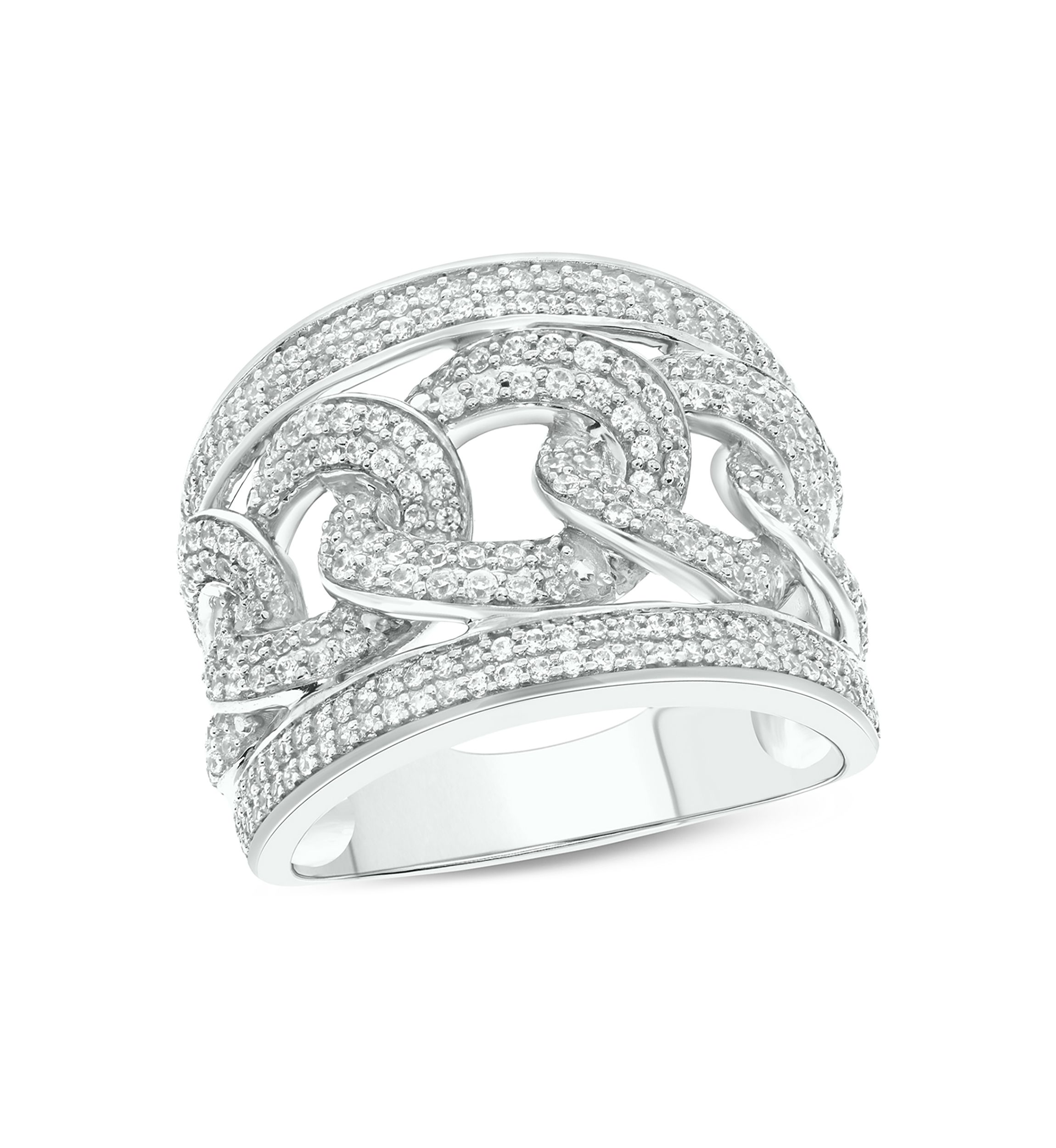 1 ct. t.w. Diamond Cuban Band Ring in Sterling Silver