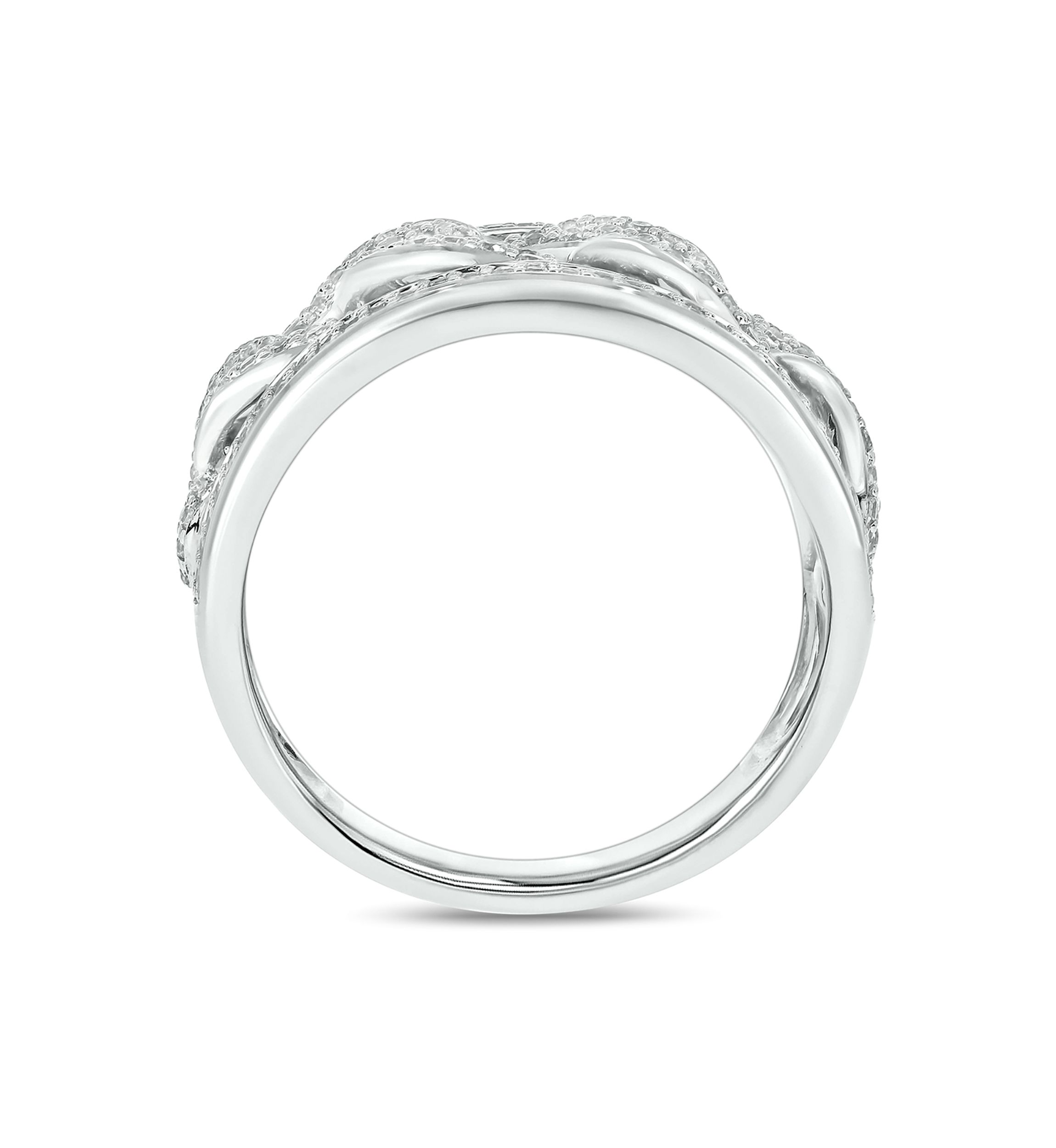 1 ct. t.w. Diamond Cuban Band Ring in Sterling Silver