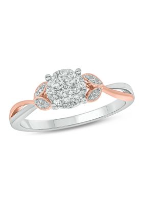 Belk & Co 1/3 Ct. T.w. Diamond Promise Ring In 10K Rose Gold And White Gold
