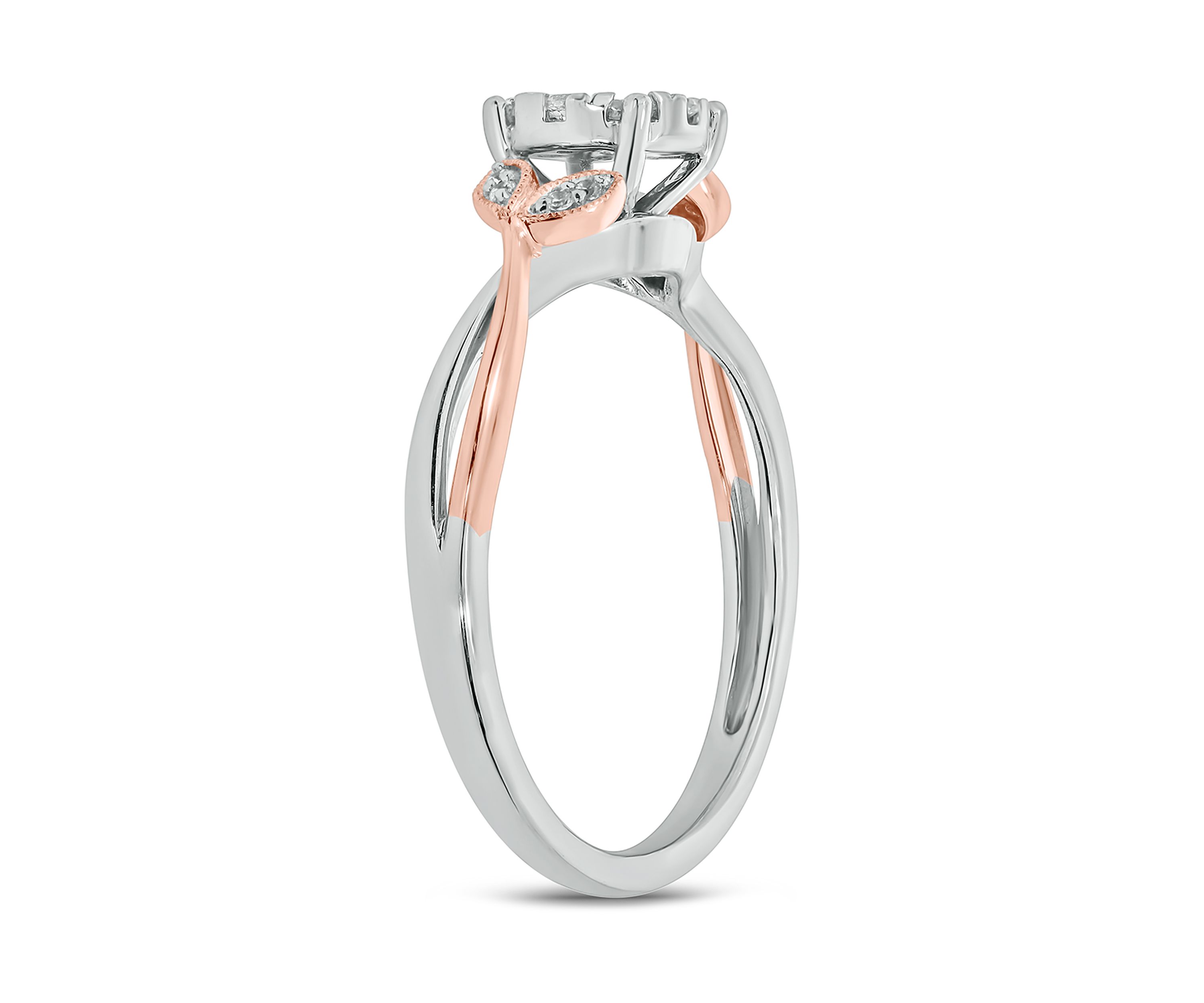 1/3 ct. t.w. Diamond Promise Ring in 10k Rose Gold and White Gold