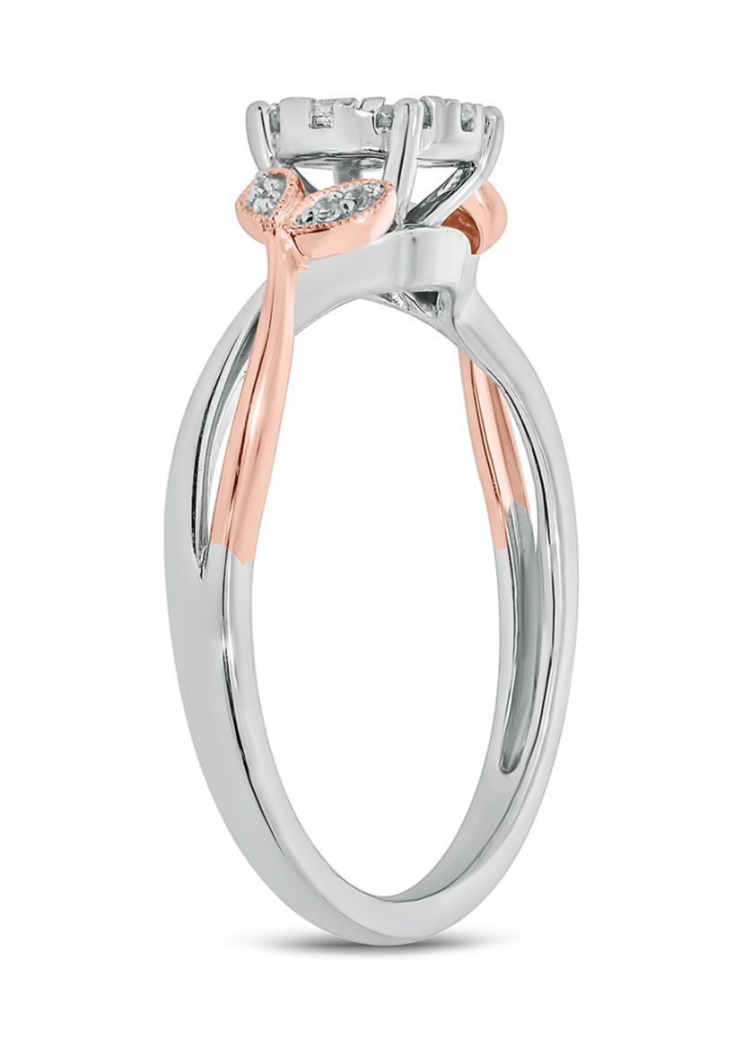 1/3 ct. t.w. Diamond Promise Ring in 10k Rose Gold and White Gold