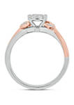1/3 ct. t.w. Diamond Promise Ring in 10k Rose Gold and White Gold