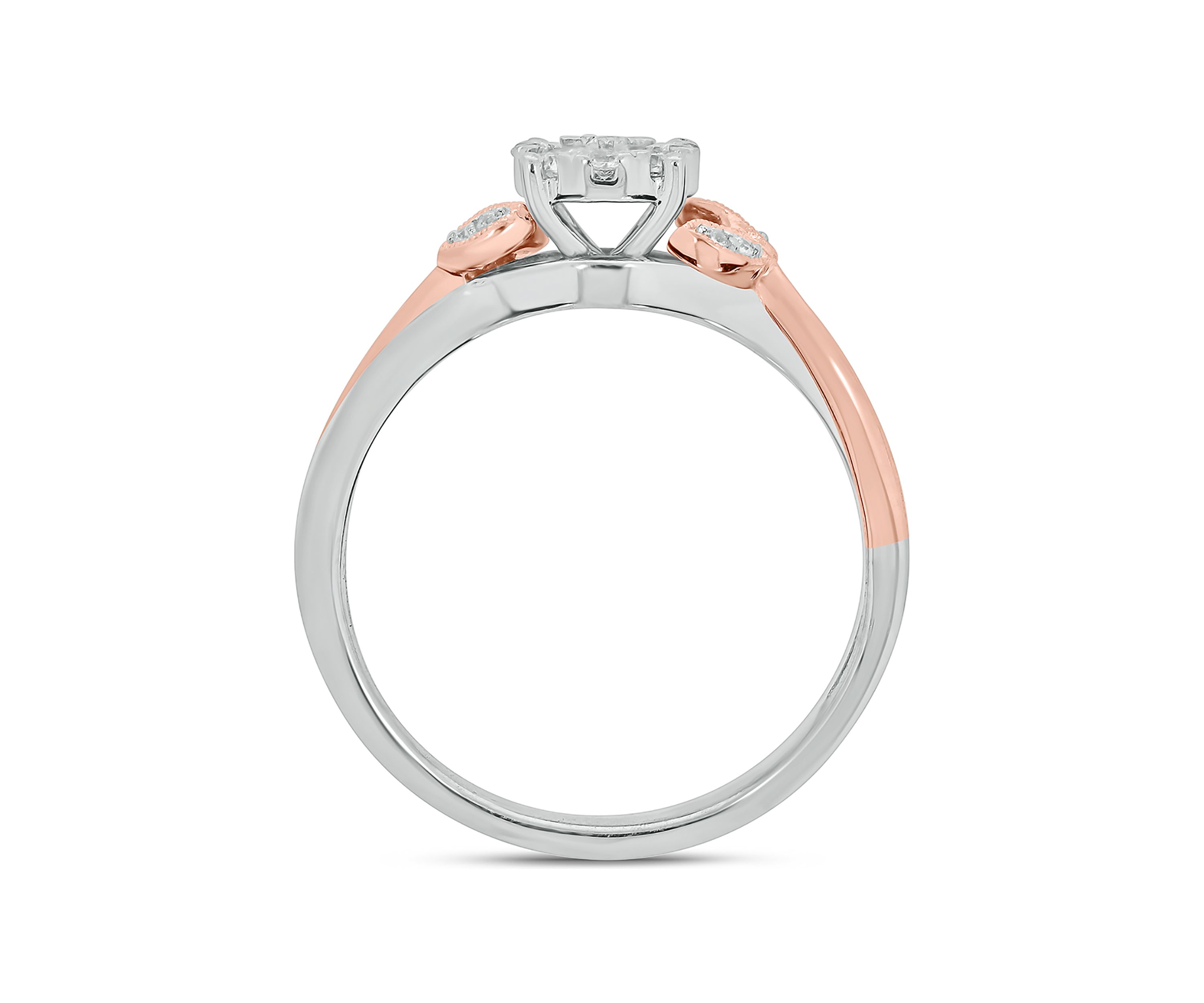1/3 ct. t.w. Diamond Promise Ring in 10k Rose Gold and White Gold