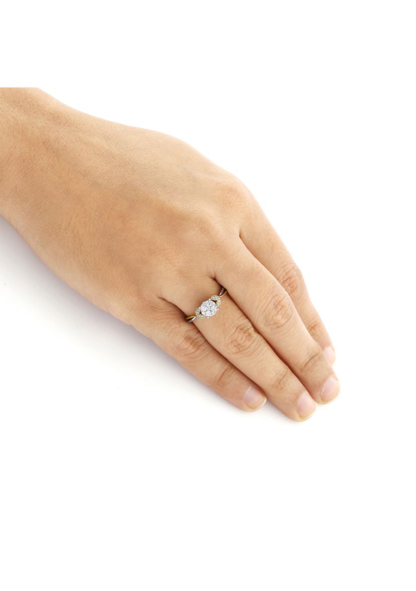 1/3 ct. t.w. Diamond Promise Ring in 10k Rose Gold and White Gold
