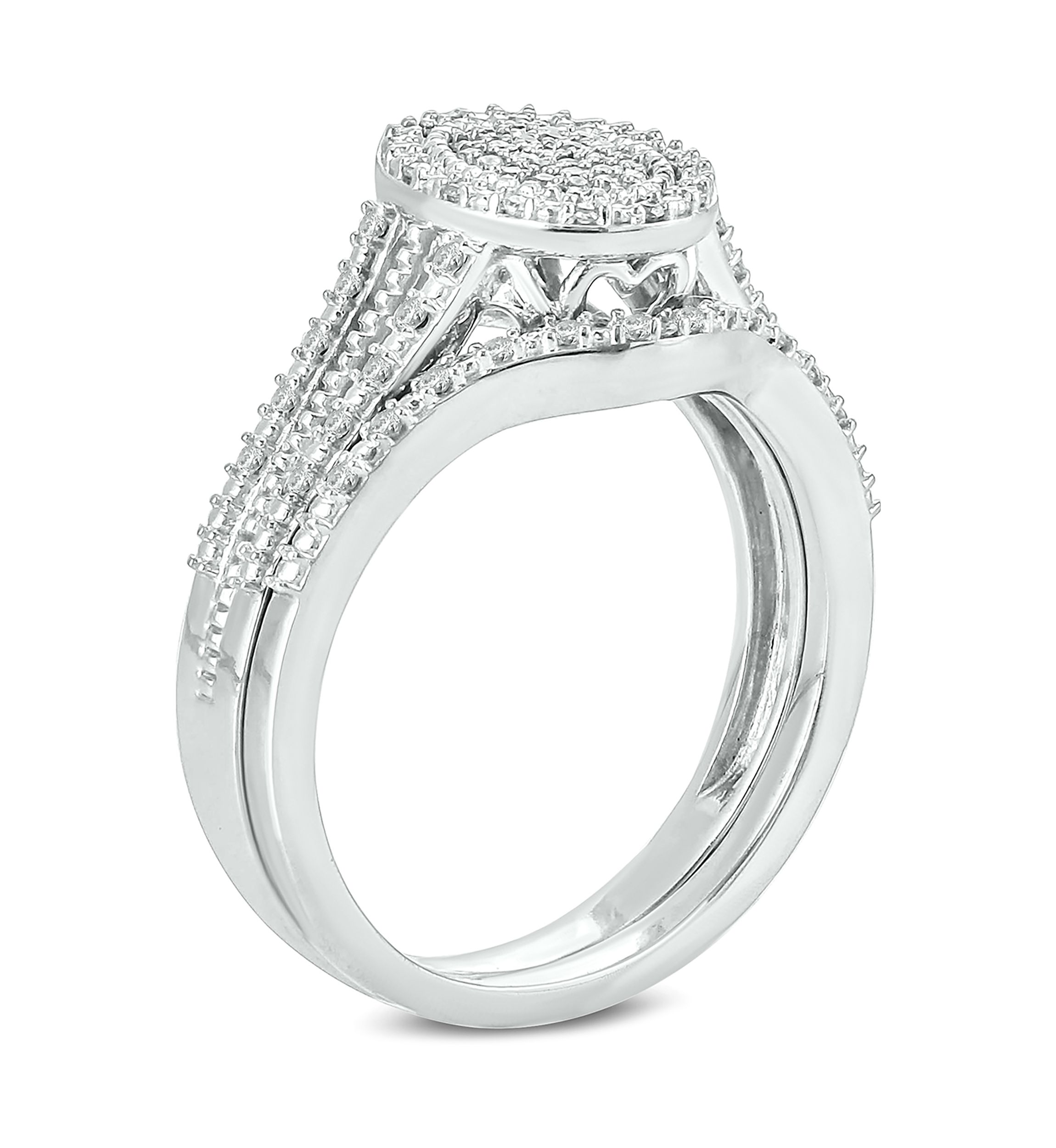 1/5 ct. t.w. Diamond Bridal Ring in Sterling Silver