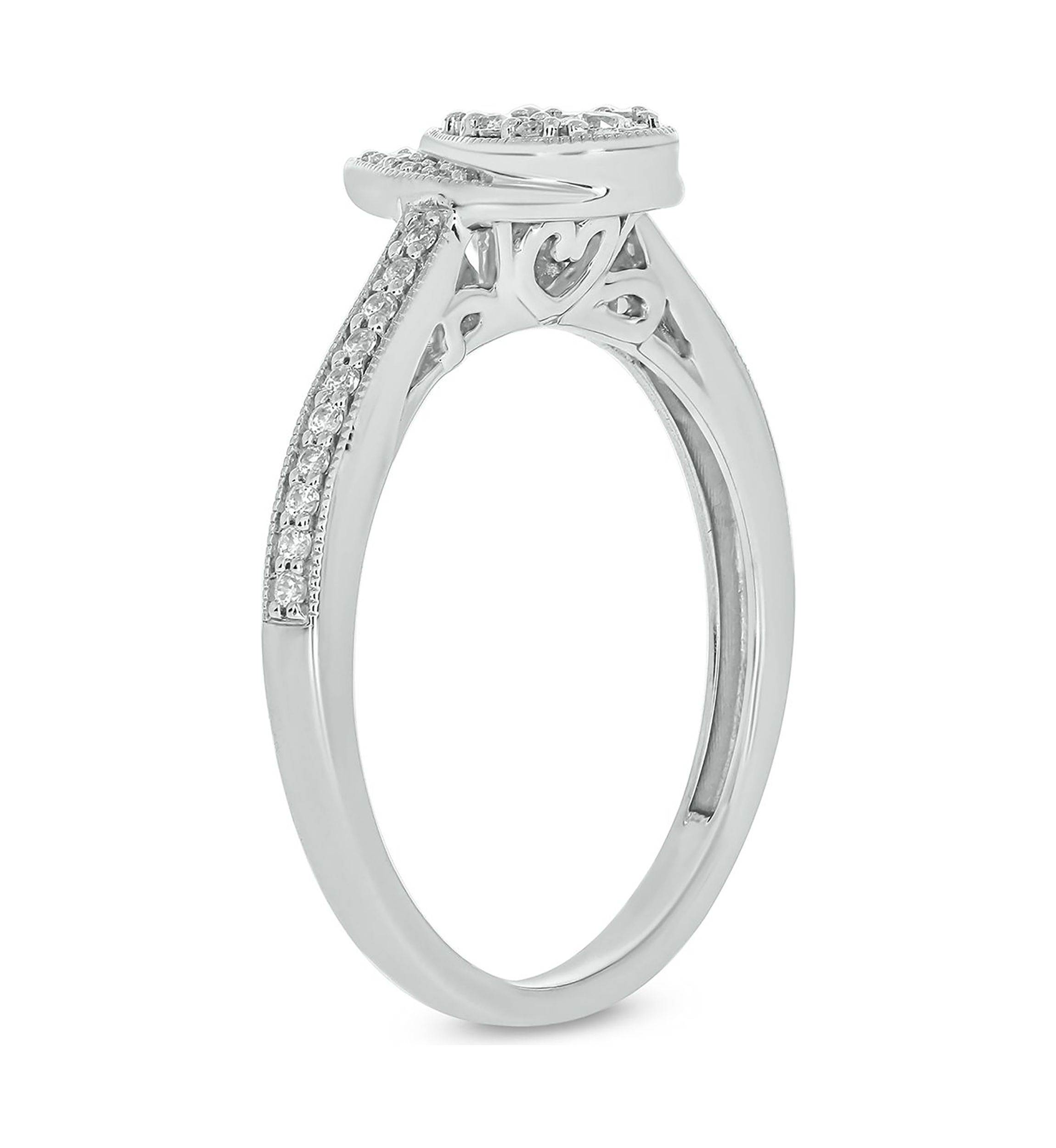 1/5 ct. t.w. Diamond Pear Shape Fashion Ring In Sterling Silver