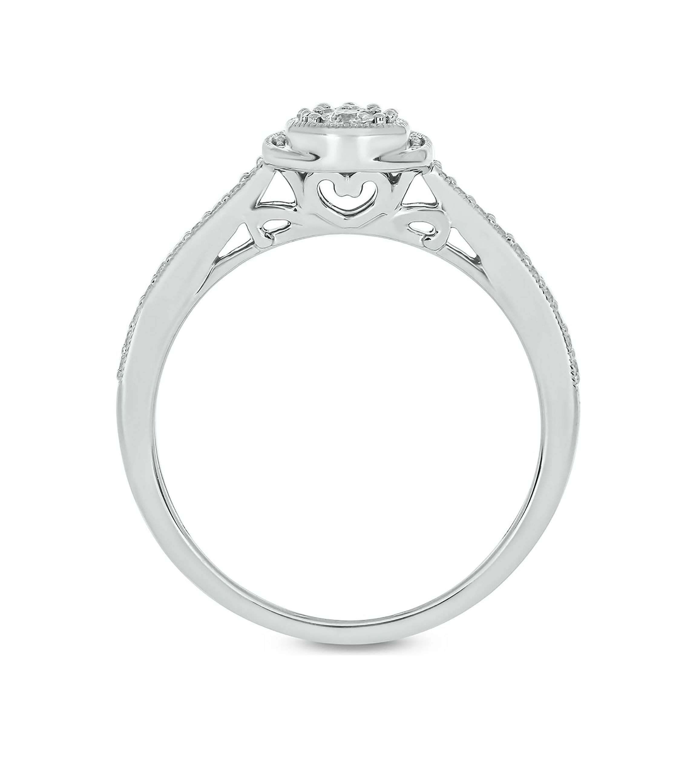 1/5 ct. t.w. Diamond Pear Shape Fashion Ring In Sterling Silver