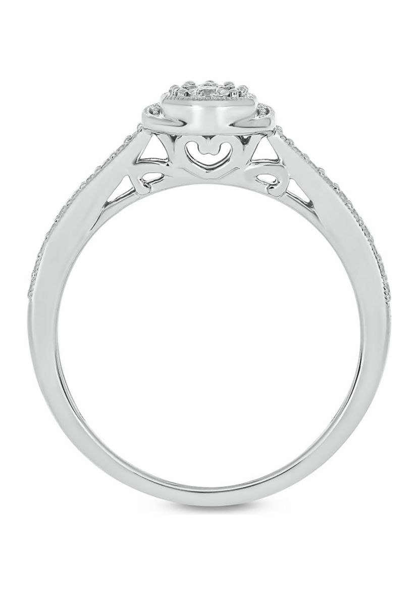 1/5 ct. t.w. Diamond Pear Shape Fashion Ring In Sterling Silver