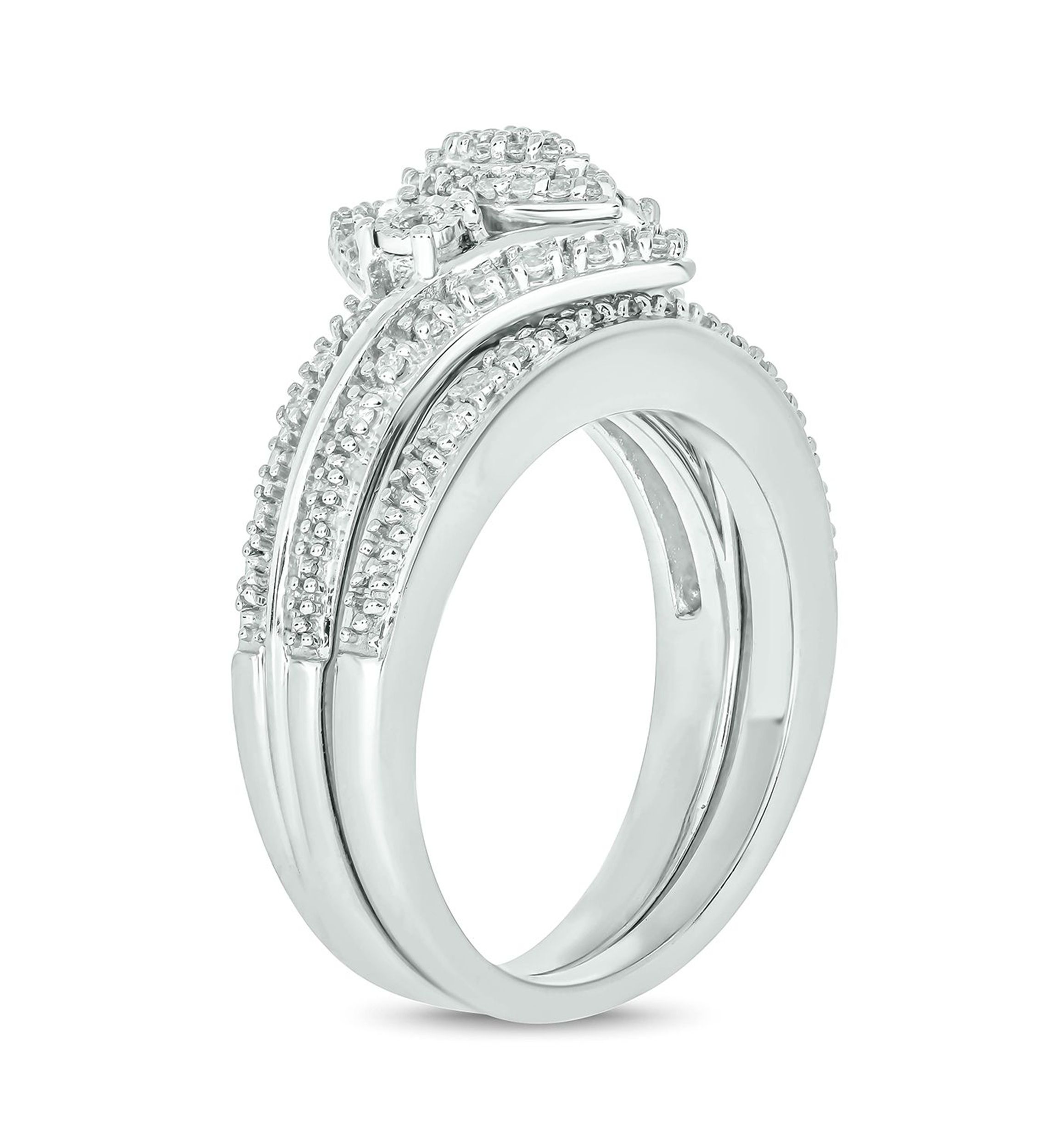 1/3 ct. t.w. Diamond marquise Bridal Ring in Sterling Silver