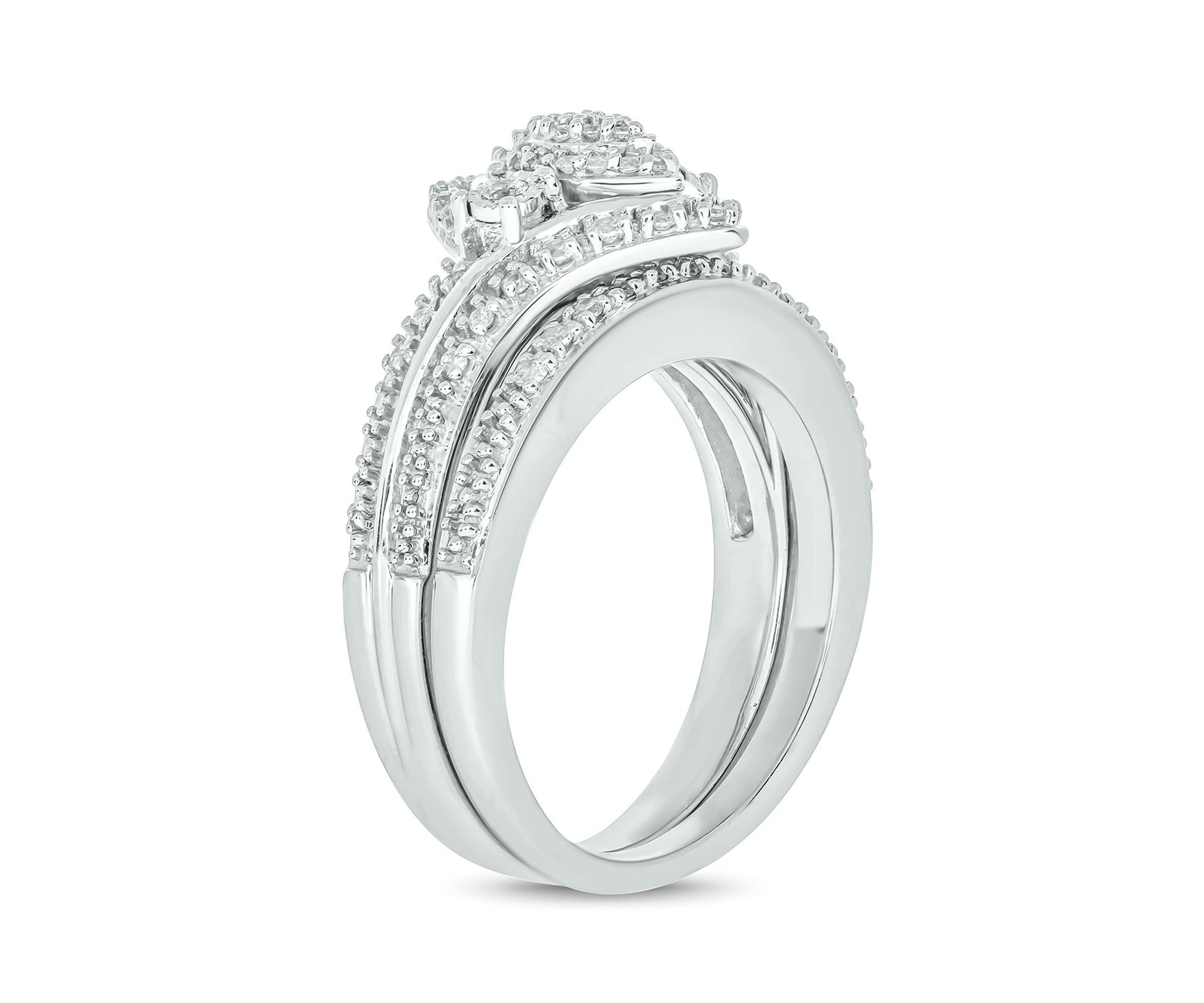 1/3 ct. t.w. Diamond marquise Bridal Ring in Sterling Silver