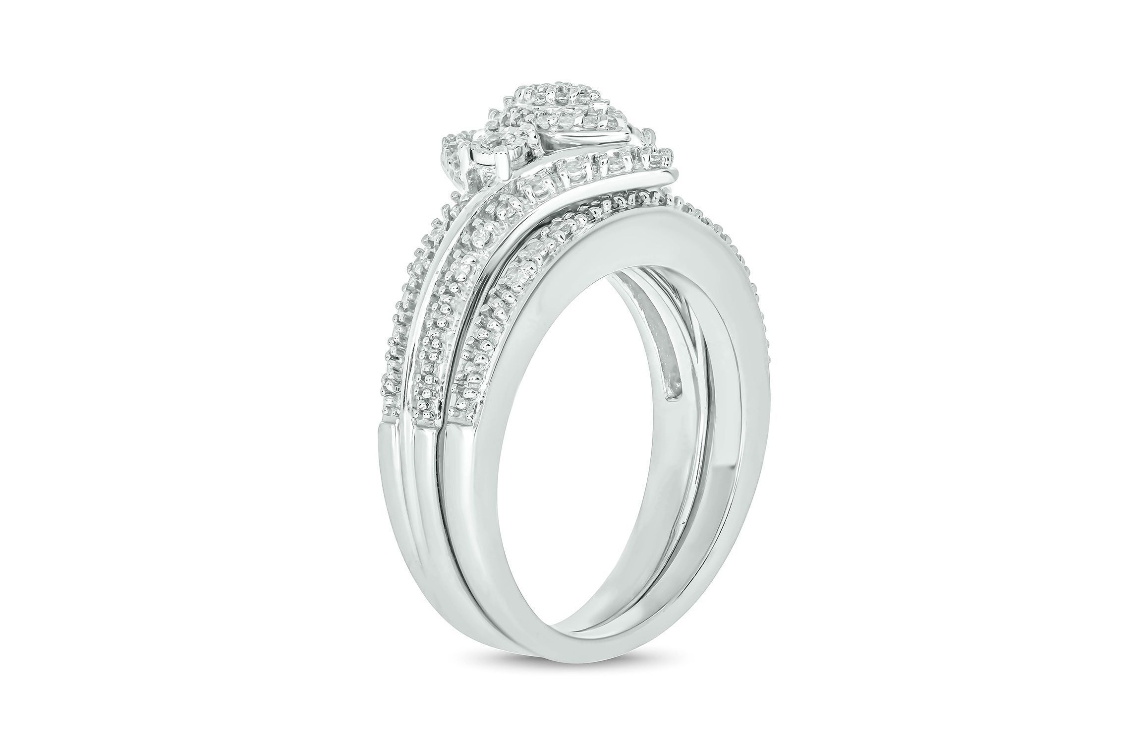 1/3 ct. t.w. Diamond marquise Bridal Ring in Sterling Silver