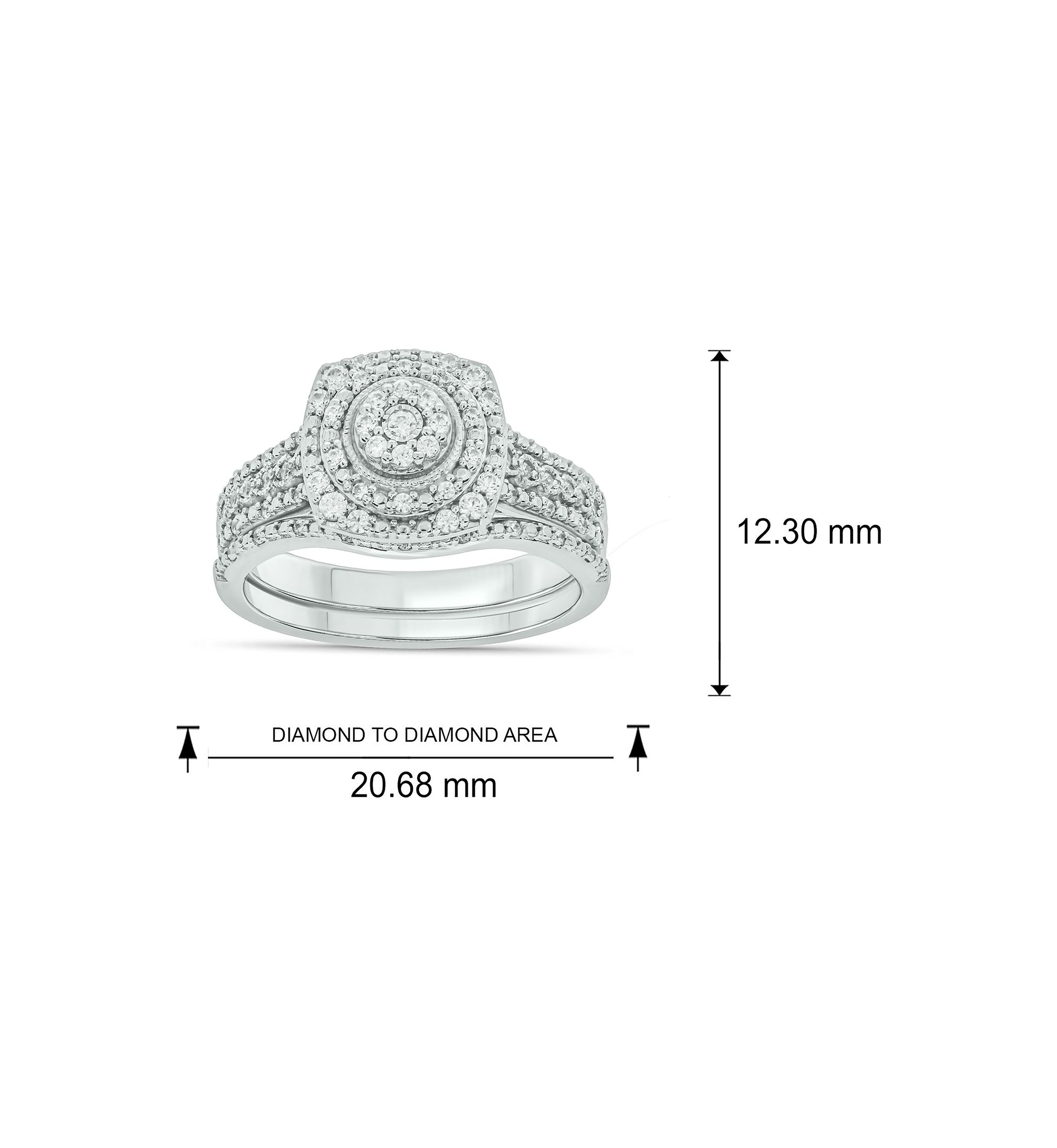 1/3 ct. t.w. Diamond Miracle Plate Bridal Ring in Sterling Silver
