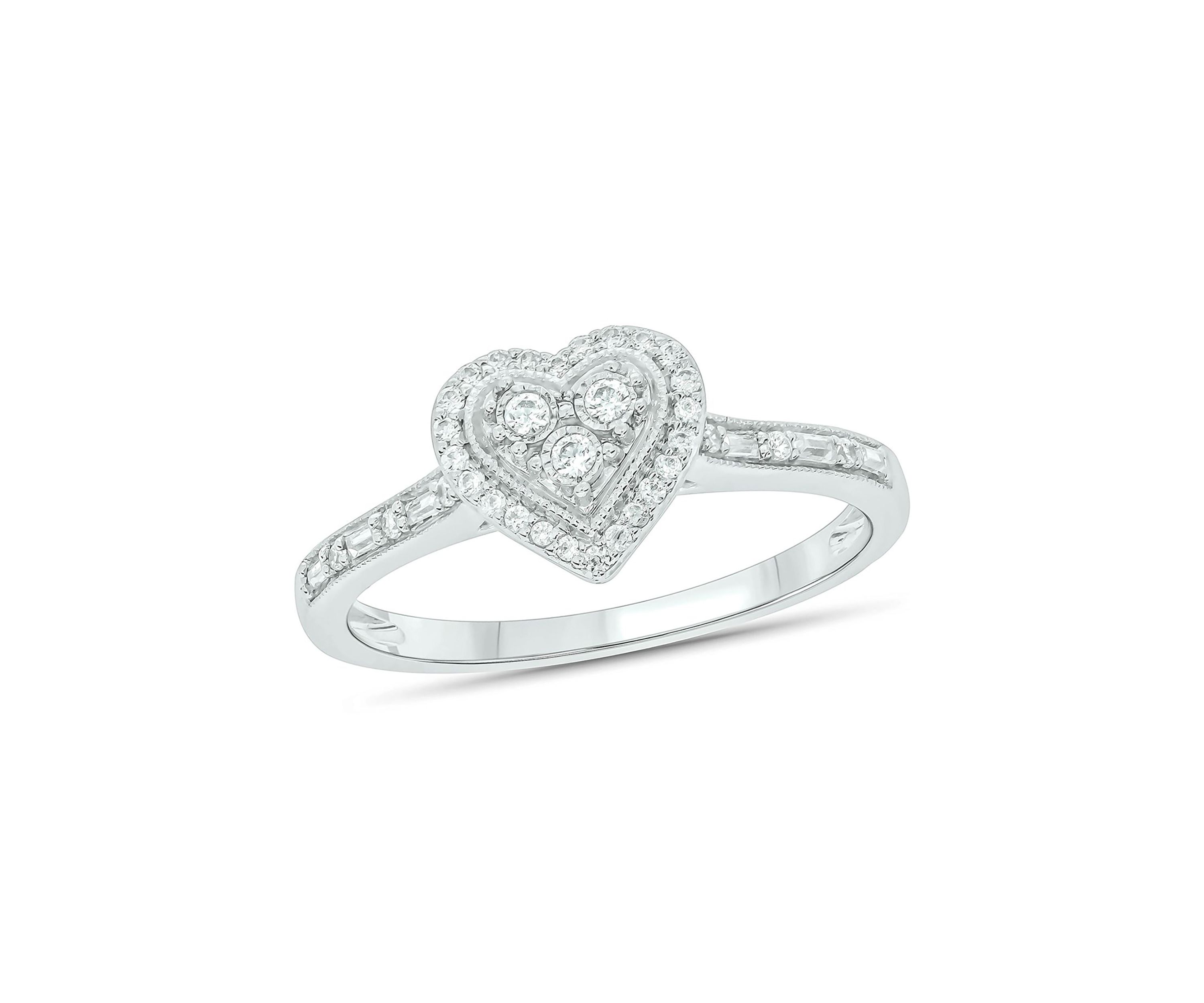 1/5 ct. t.w. Diamond Heart Promise Ring In Sterling Silver