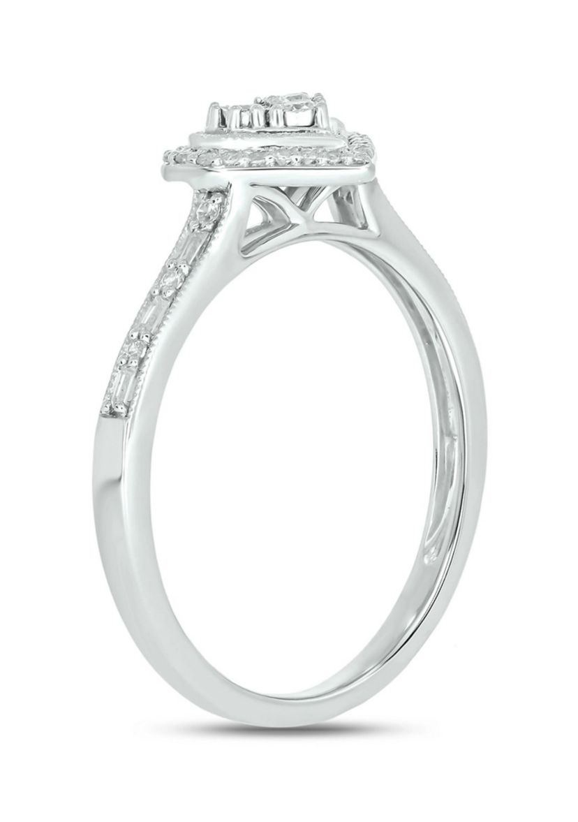1/5 ct. t.w. Diamond Heart Promise Ring In Sterling Silver