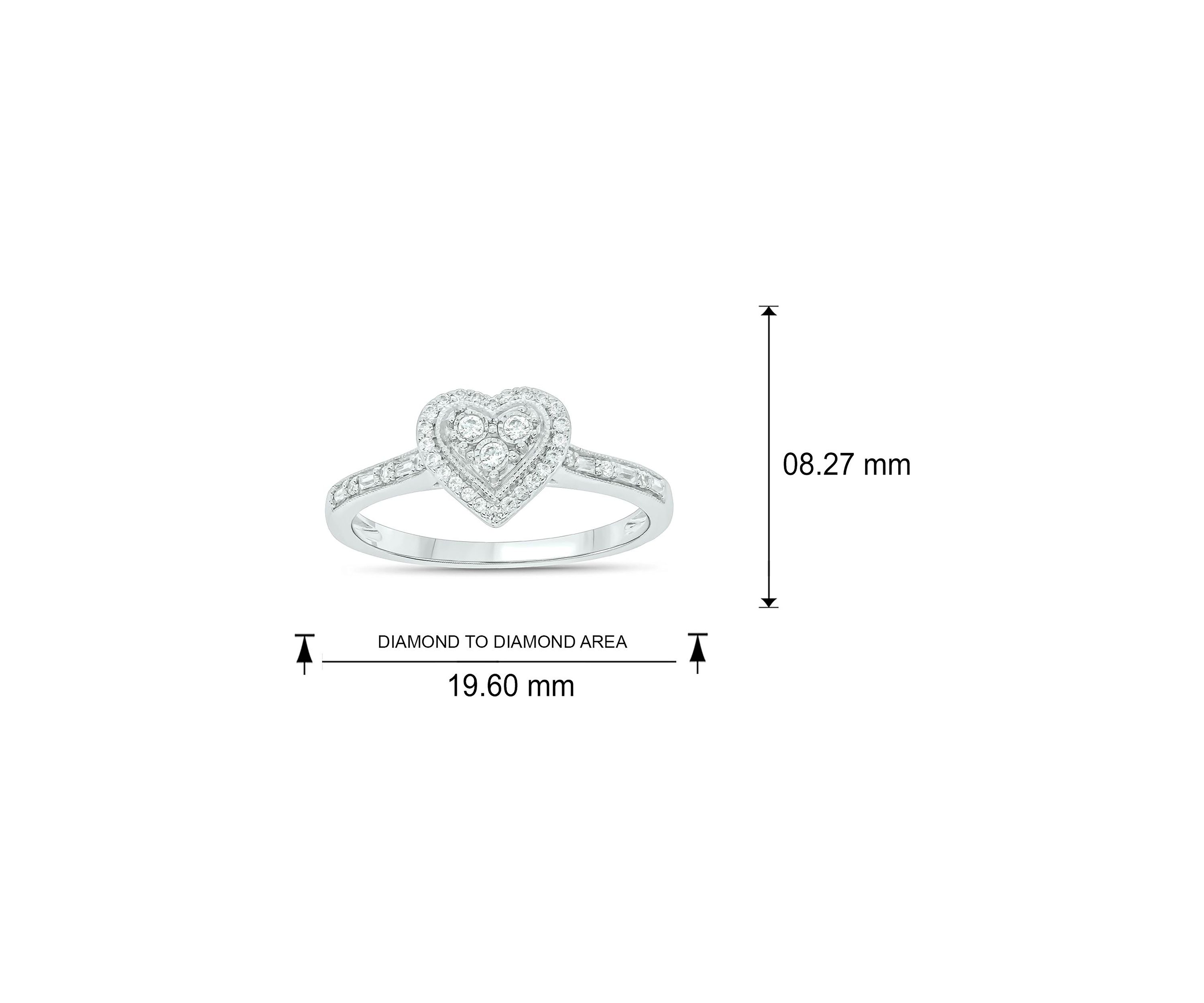 1/5 ct. t.w. Diamond Heart Promise Ring In Sterling Silver