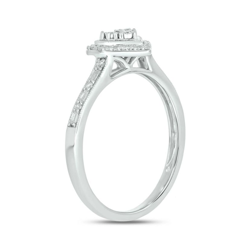 1/5 ct. t.w. Diamond Heart Promise Ring In Sterling Silver