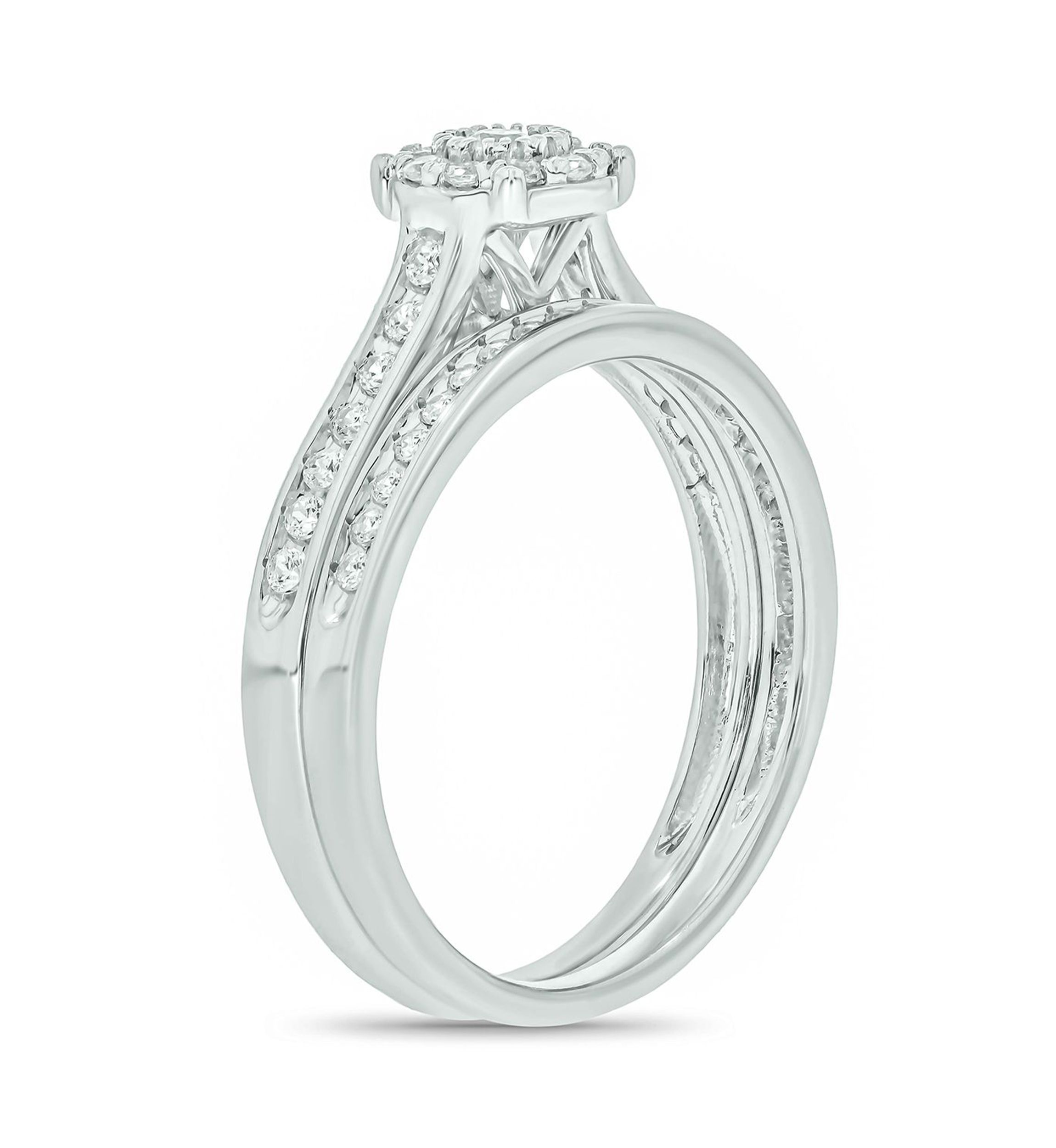 1/3 ct. t.w. Diamond Miracle Bridal Ring in Sterling Silver