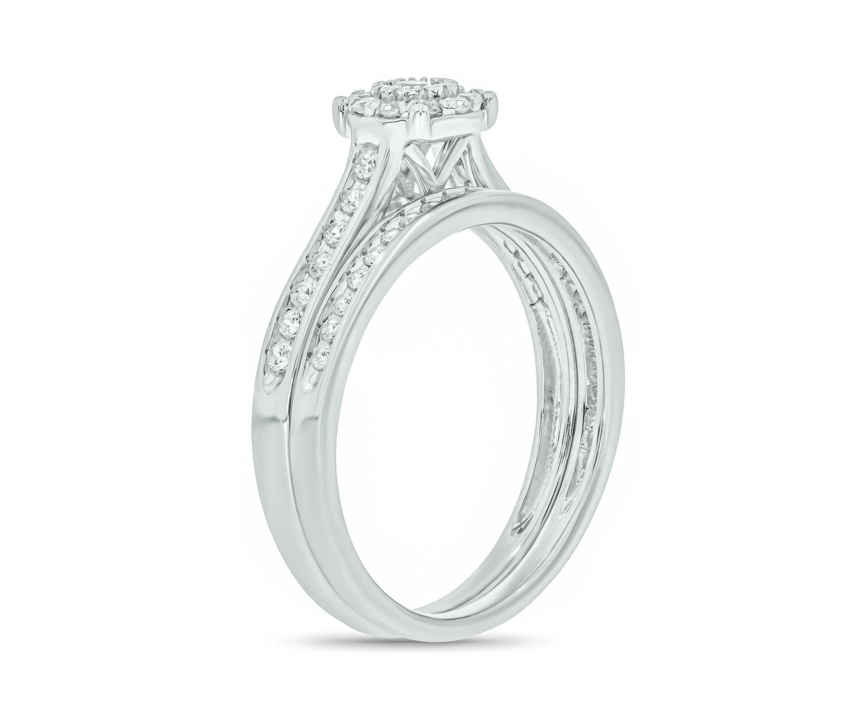 1/3 ct. t.w. Diamond Miracle Bridal Ring in Sterling Silver