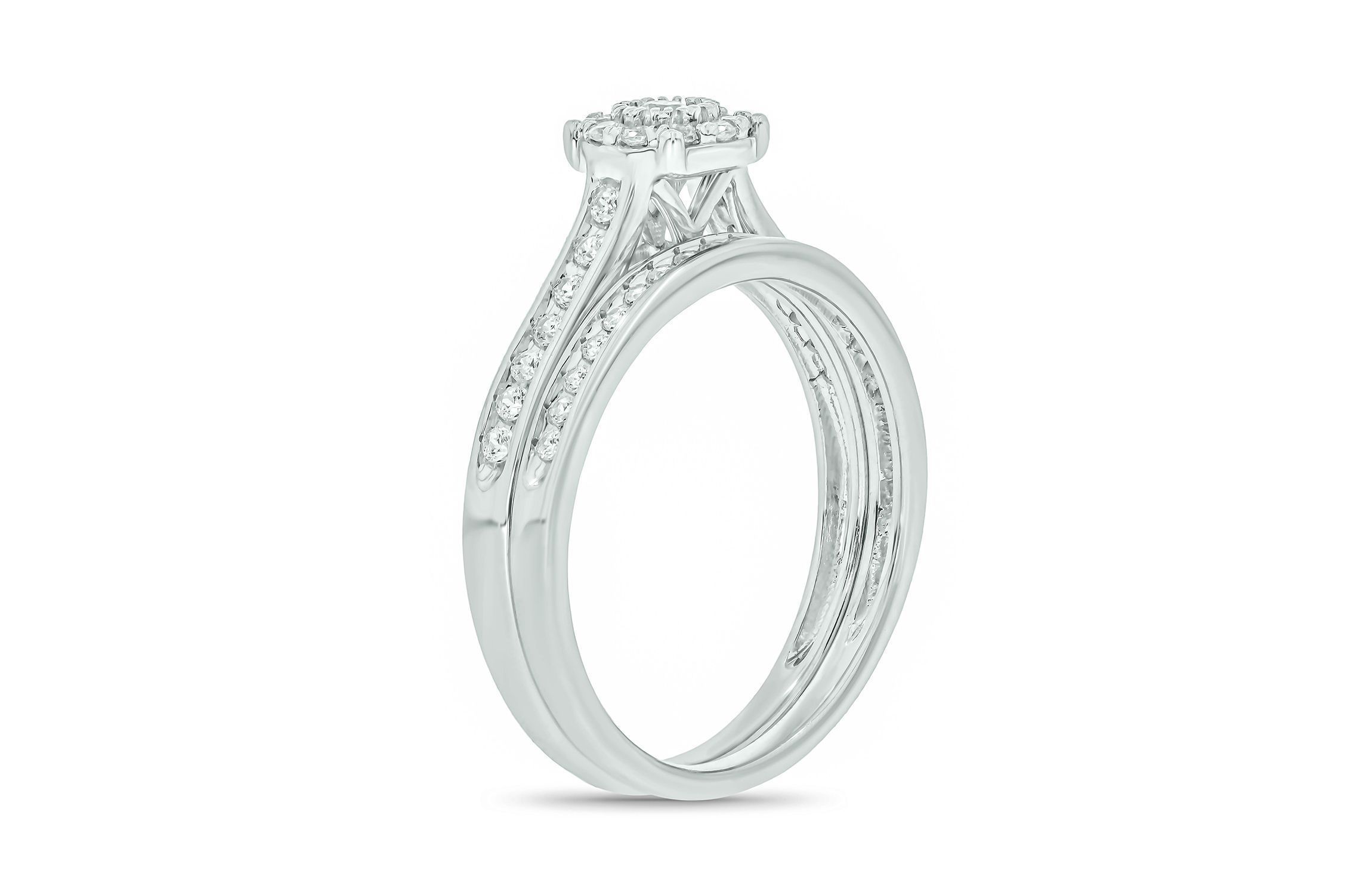 1/3 ct. t.w. Diamond Miracle Bridal Ring in Sterling Silver