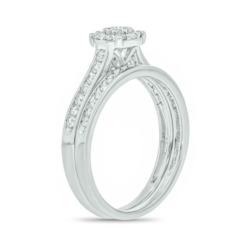1/3 ct. t.w. Diamond Miracle Bridal Ring in Sterling Silver
