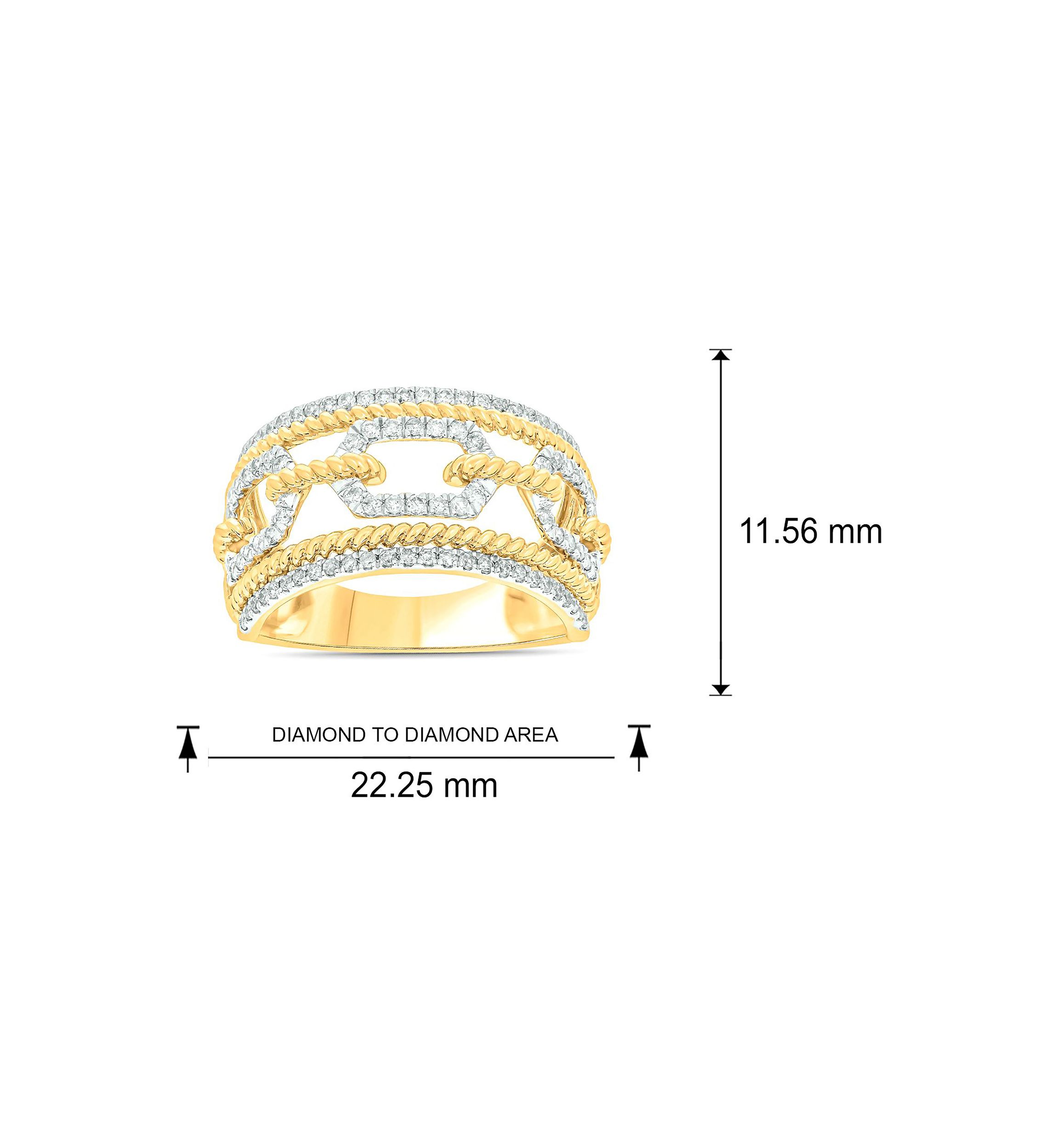 1/2 ct. t.w. Diamond Cuban Ring In 14K Yellow Gold