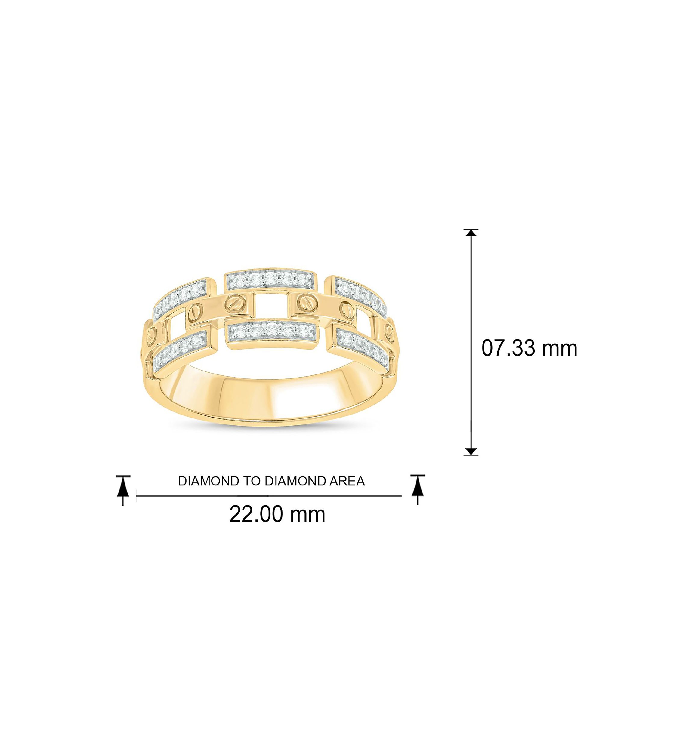 1/4 ct. t.w. Diamond Cuban Mens Band In 10K Yellow Gold