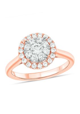 Belk & Co 3/4 ct. t.w. Diamond Empress Stone Ring In 10K Rose Gold, 6