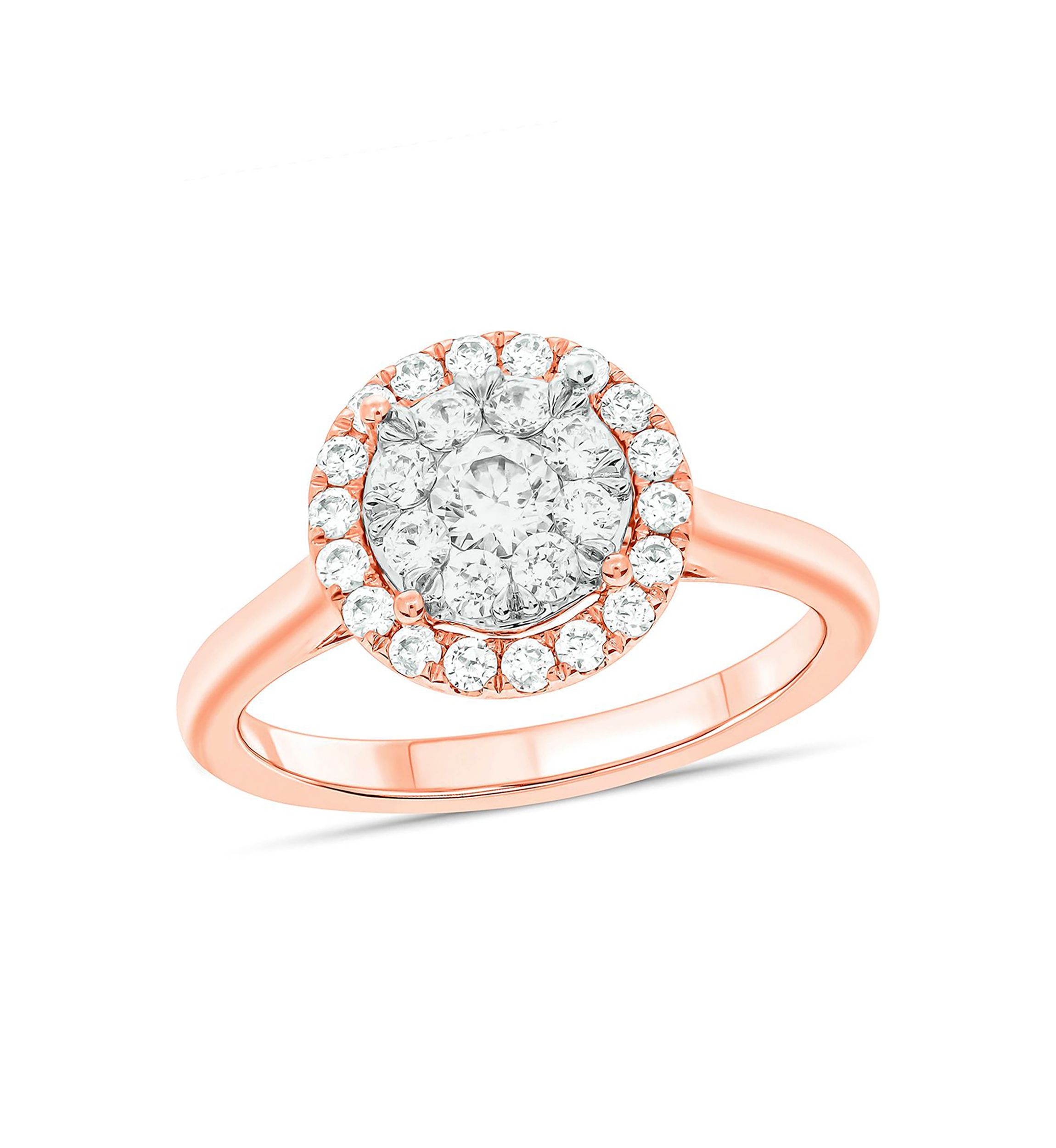 3/4 ct. t.w. Diamond Empress Stone Ring In 10K Rose Gold