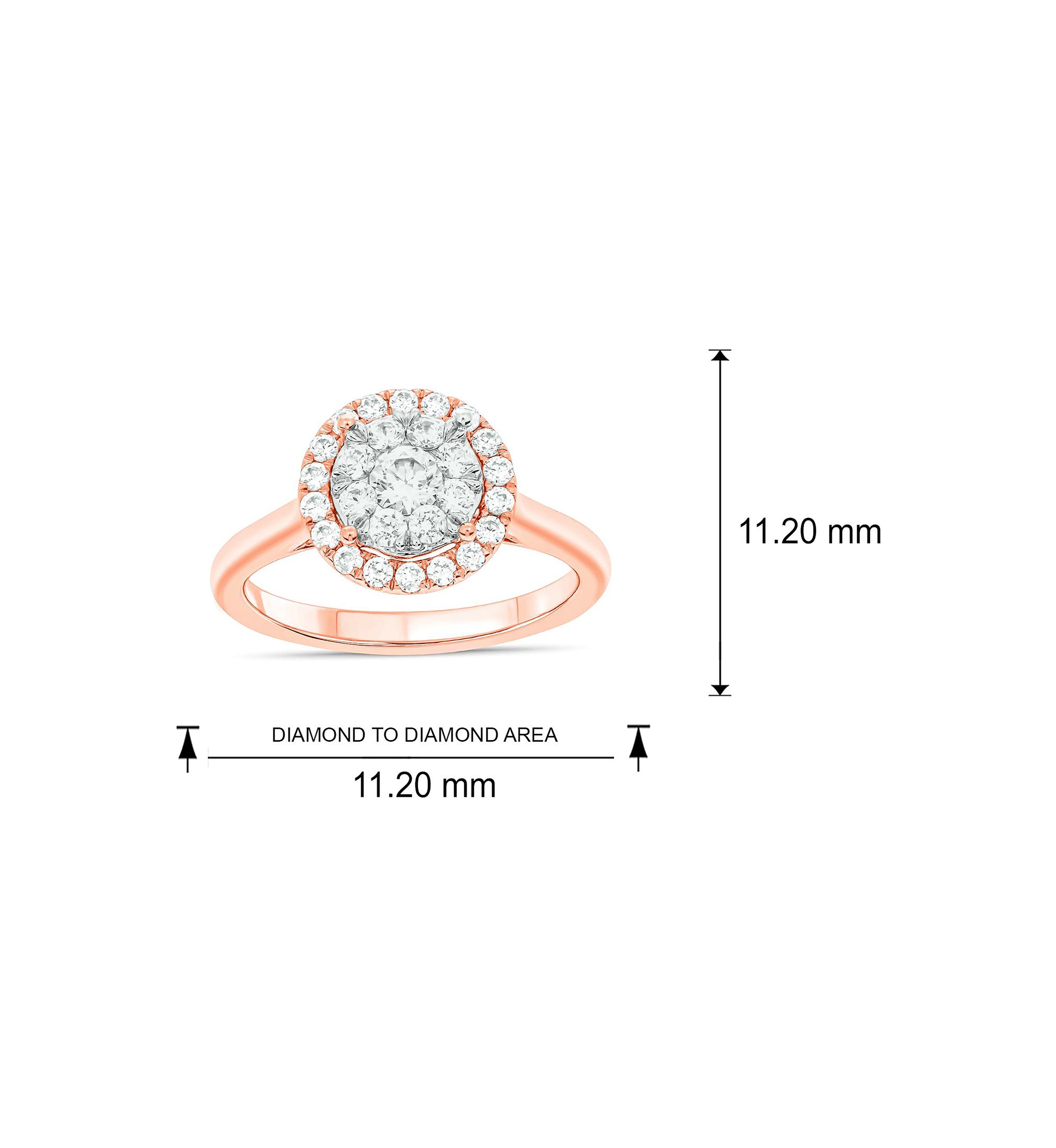 3/4 ct. t.w. Diamond Empress Stone Ring In 10K Rose Gold