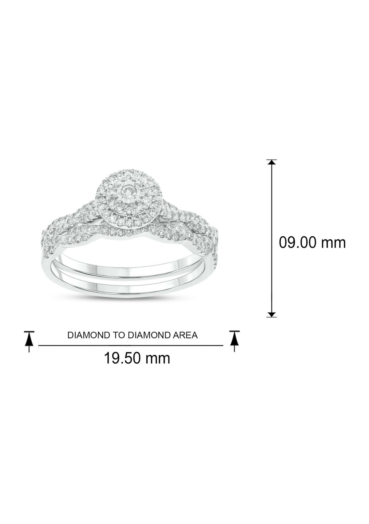 1/3 ct. t.w. Diamond Miracle Bridal Ring in Sterling Silver