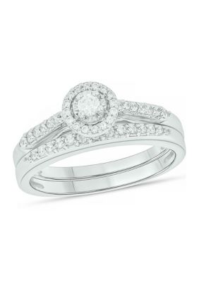 Belk & Co 1/3 Ct. T.w. Diamond Bridal Ring In Sterling Silver