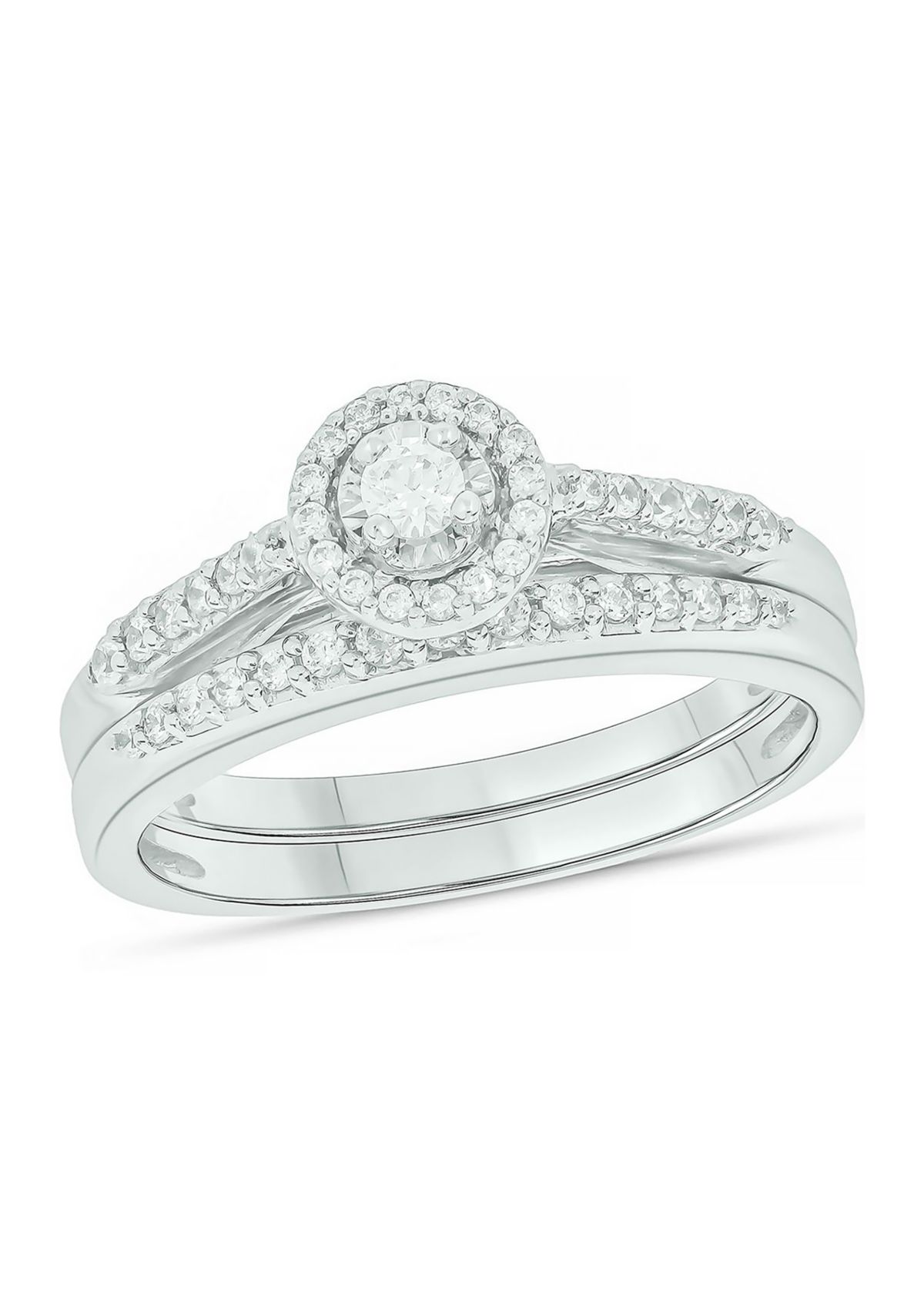Belk & Co. 1/3 ct. t.w. Diamond Bridal Ring in Sterling Silver | Belk