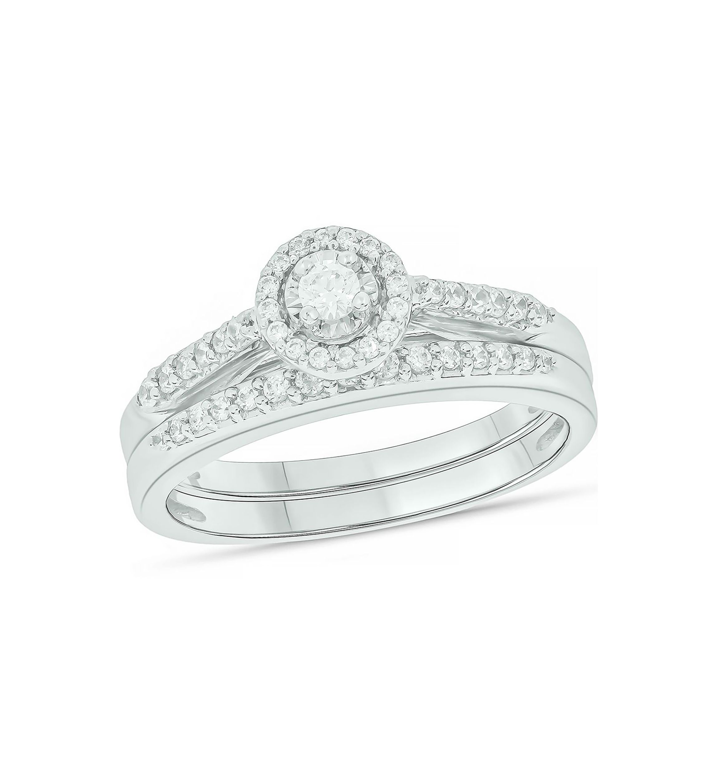 1/3 ct. t.w. Diamond Bridal Ring in Sterling Silver