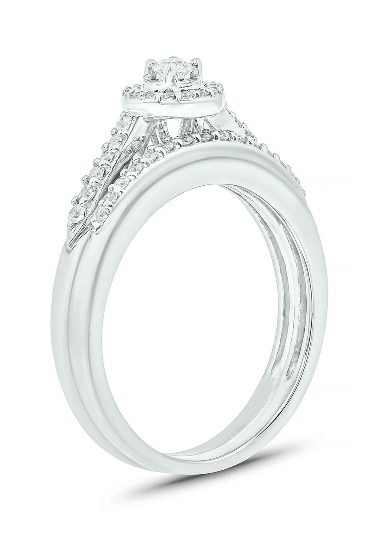 Belk & Co. 1/3 ct. t.w. Diamond Bridal Ring in Sterling Silver | Belk