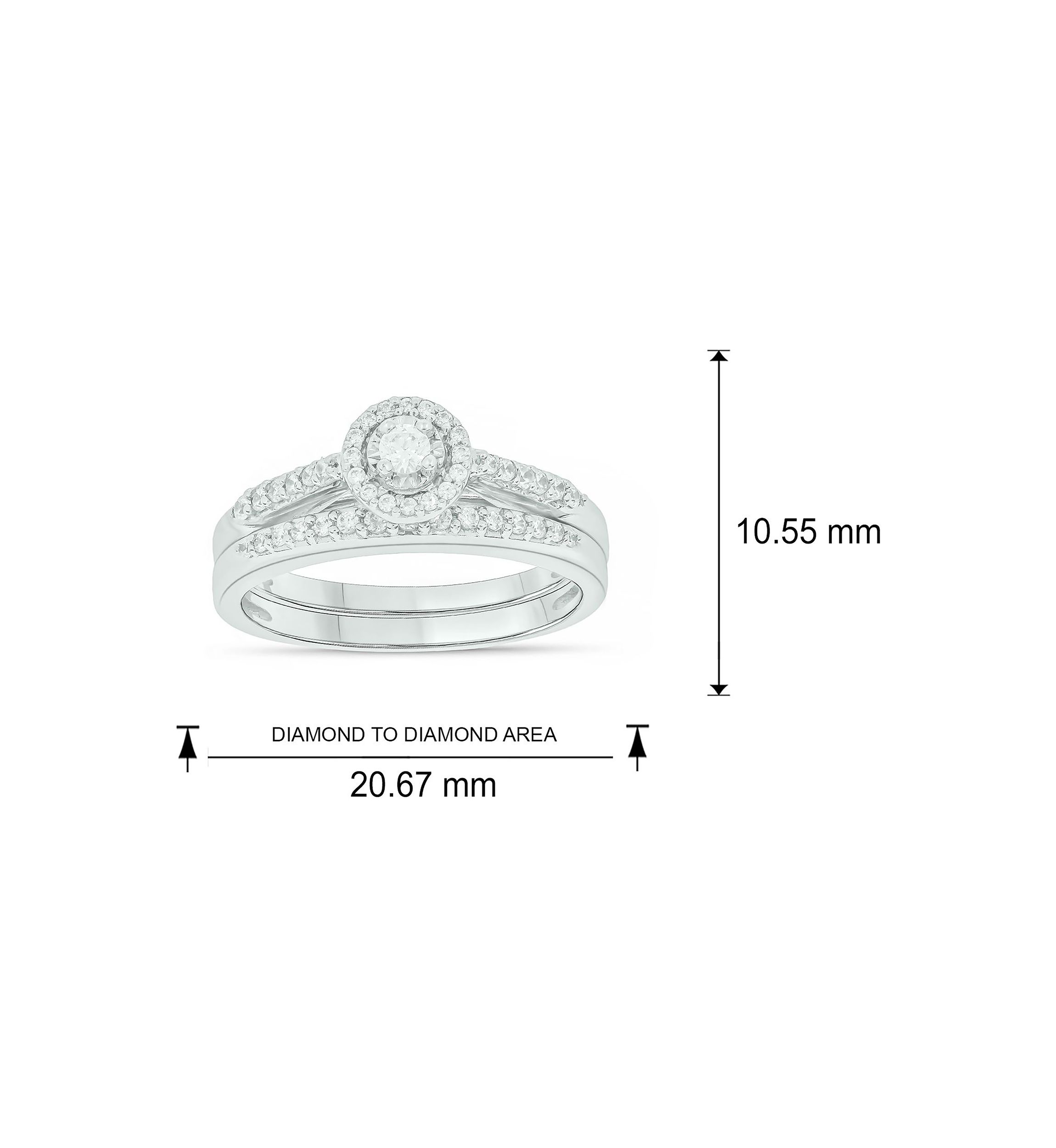 1/3 ct. t.w. Diamond Bridal Ring in Sterling Silver