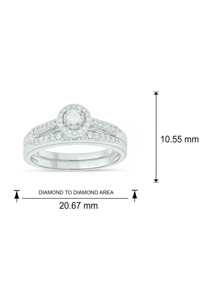 1/3 ct. t.w. Diamond Bridal Ring in Sterling Silver